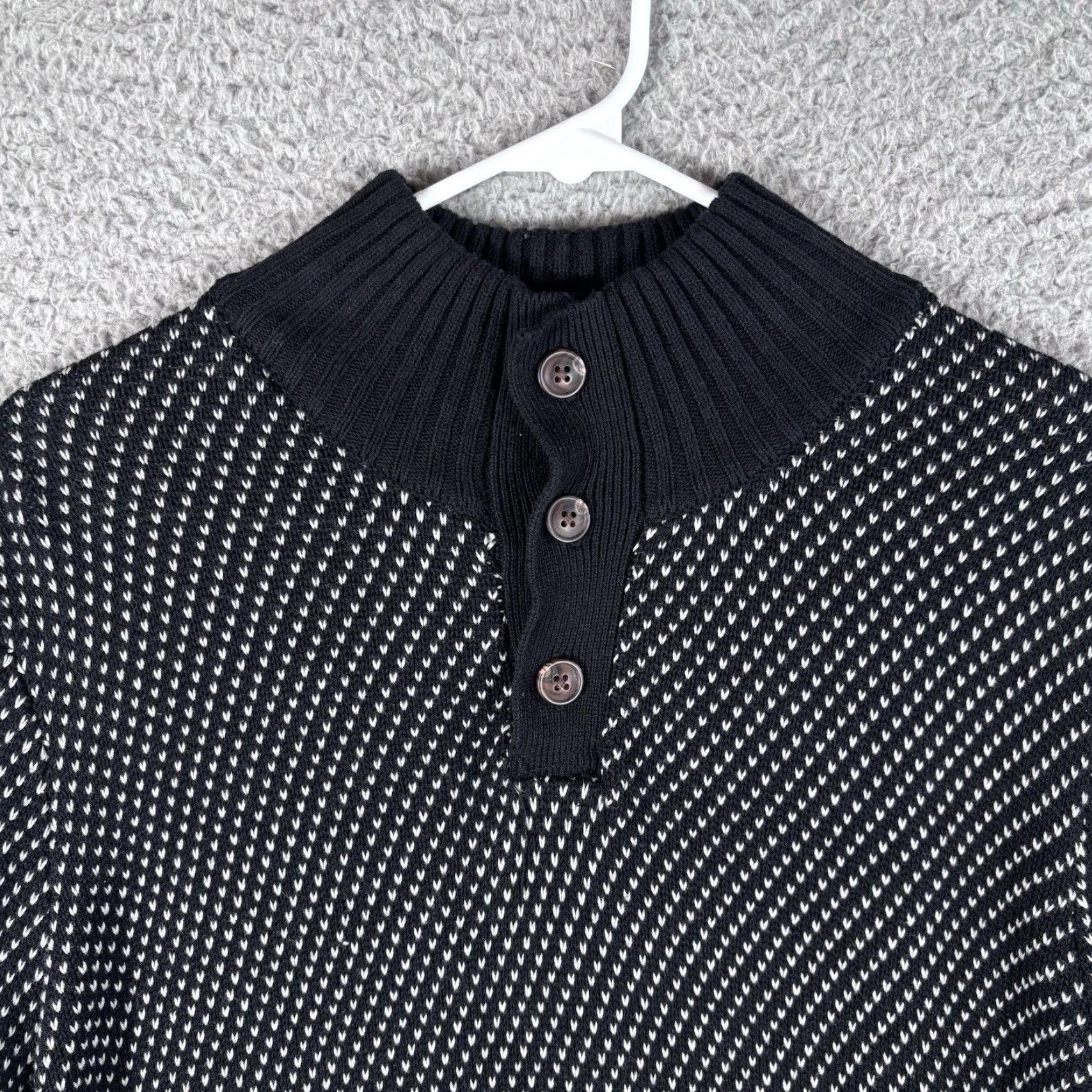 Izod Izod Men’s XL Black Henley Birdseye Knit Mock Neck Pullover Sweater, Cotton, Casual Preppy Gear, Classic Style Size US XL / EU 56 / 4 - 2 Thumbnail
