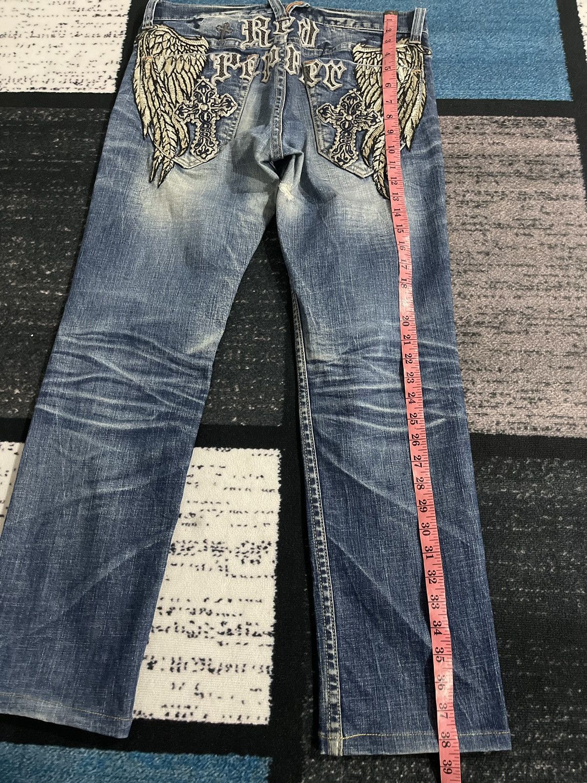 Japanese Brand VINTAGE RED PEPPER JAPAN&CO EMBROIDERY LOGO DENIM JEANS Size US 34 / EU 50 - 21 Thumbnail