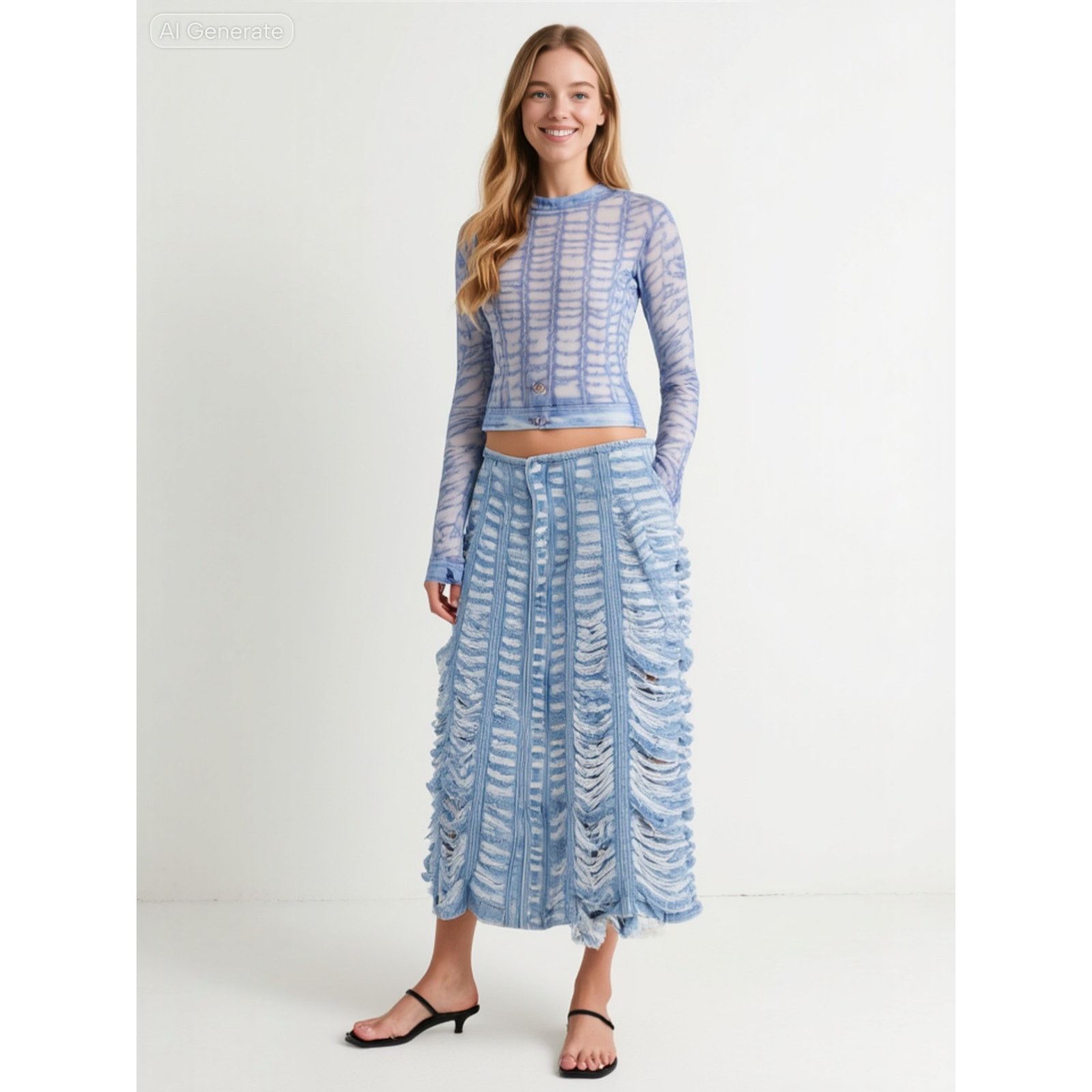 Diesel Diesel De-Ghil-FSC Denim MIdi Skirt, NWT Size: 25 Size 25" / US 0 / IT 36 - 15 Thumbnail