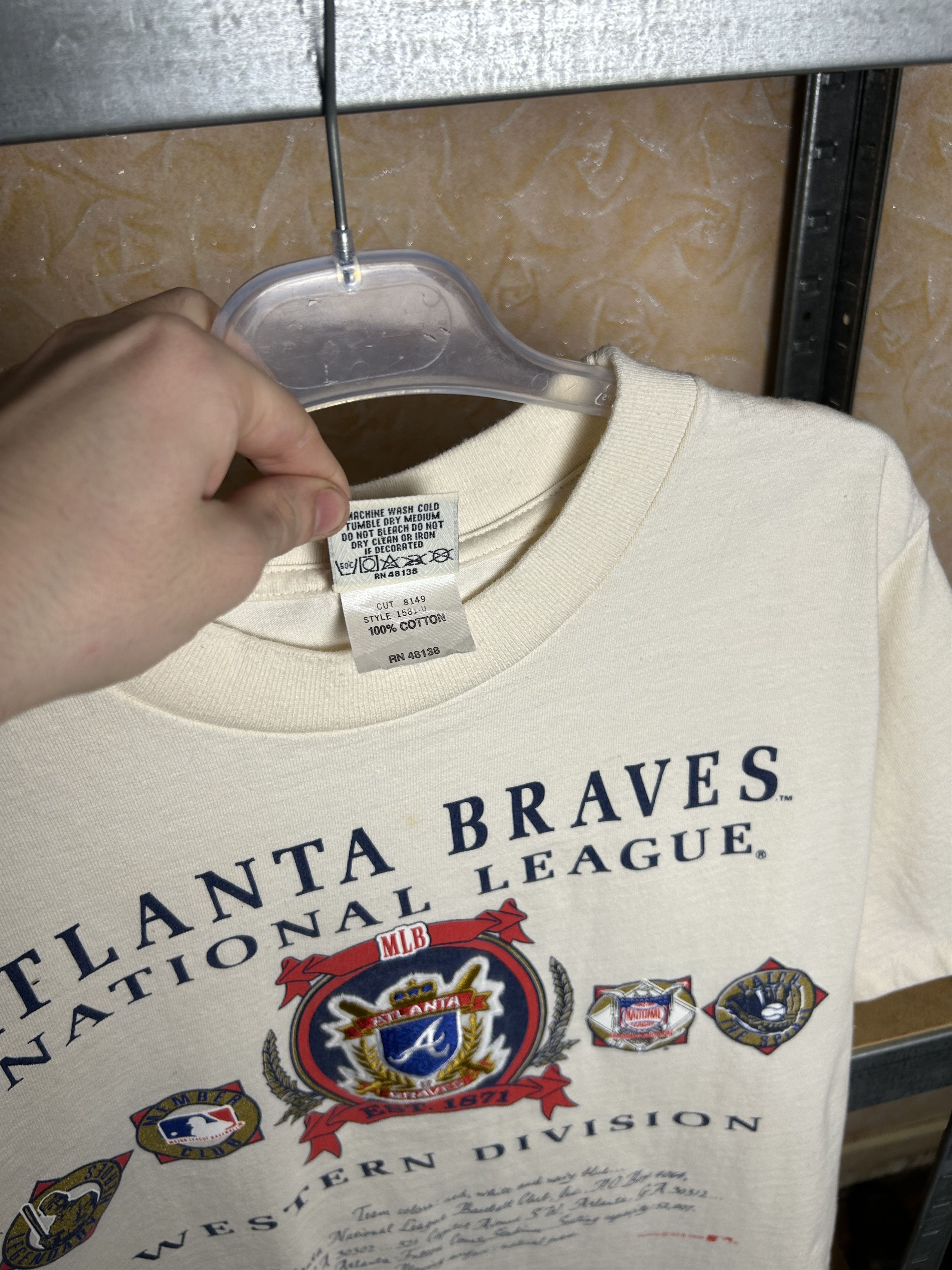 MLB Vintage 1991 Atlanta Braves MLB Nutmeg Playoffs T-shirt Size US L / EU 52-54 / 3 - 6 Thumbnail