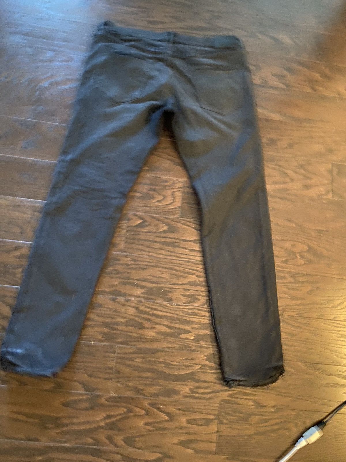 image of Purple Brand Black Frayed Slim Fit Denim Size 38, Men's