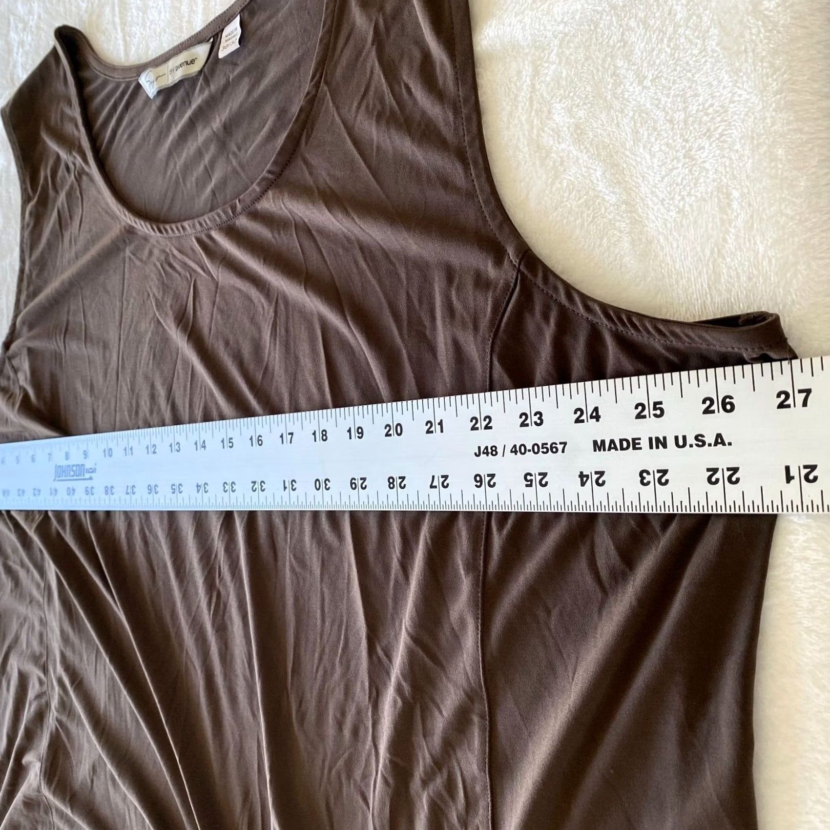 Avenue Avenue Womens Tank Top Size 30/32 Brown Sleeveless Scoop Neck Stretch Size 4XL / US 24-26 - 6 Thumbnail