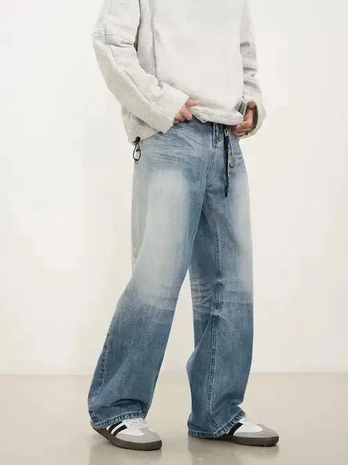 Vintage loose washed faded baggy gradient jeans Size US 32 / EU 48 - 7 Thumbnail