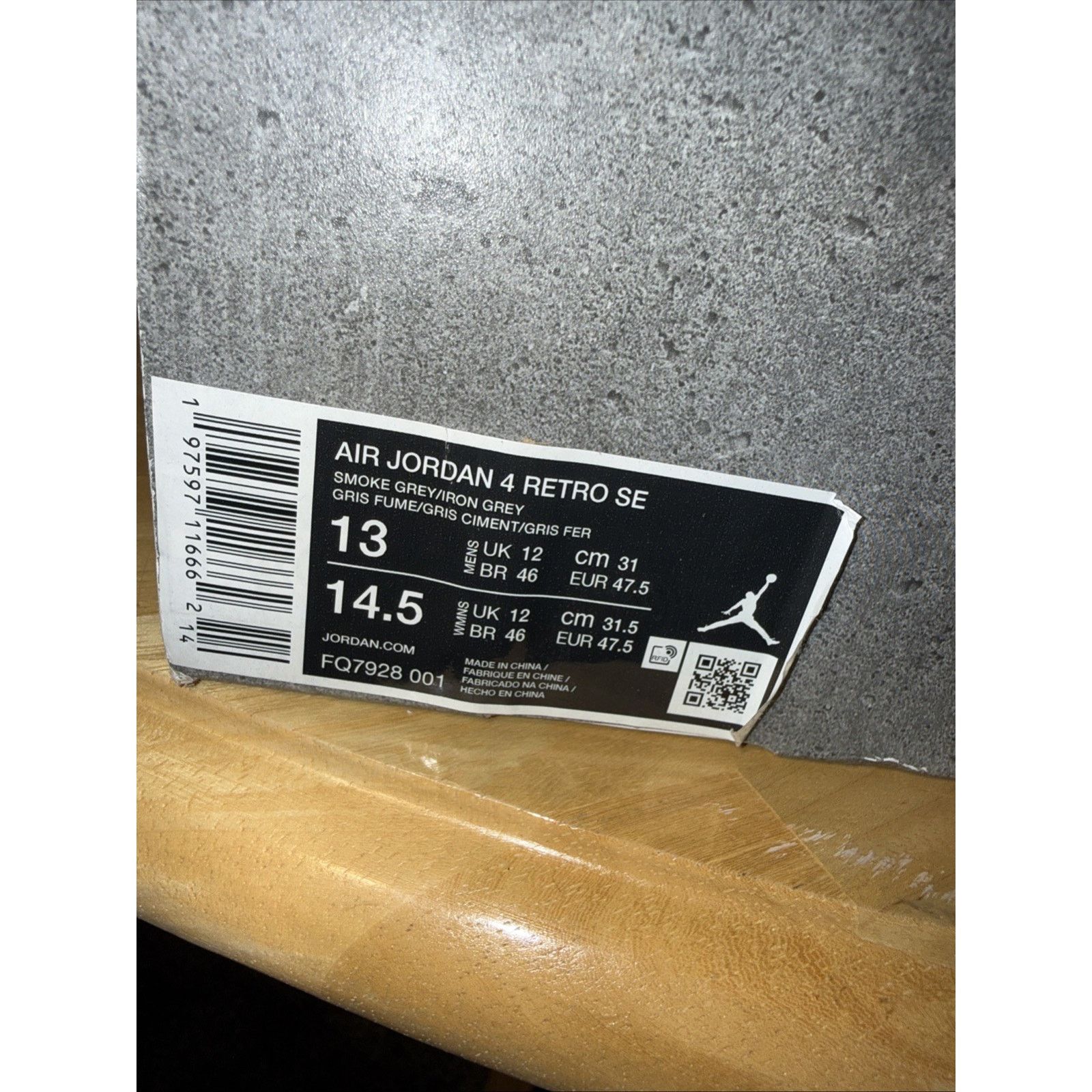 Nike Air Jordan 4 Retro Paris Olympics Wet Cement Size 13 OG BOX Size US 13 / EU 46 - 9 Thumbnail