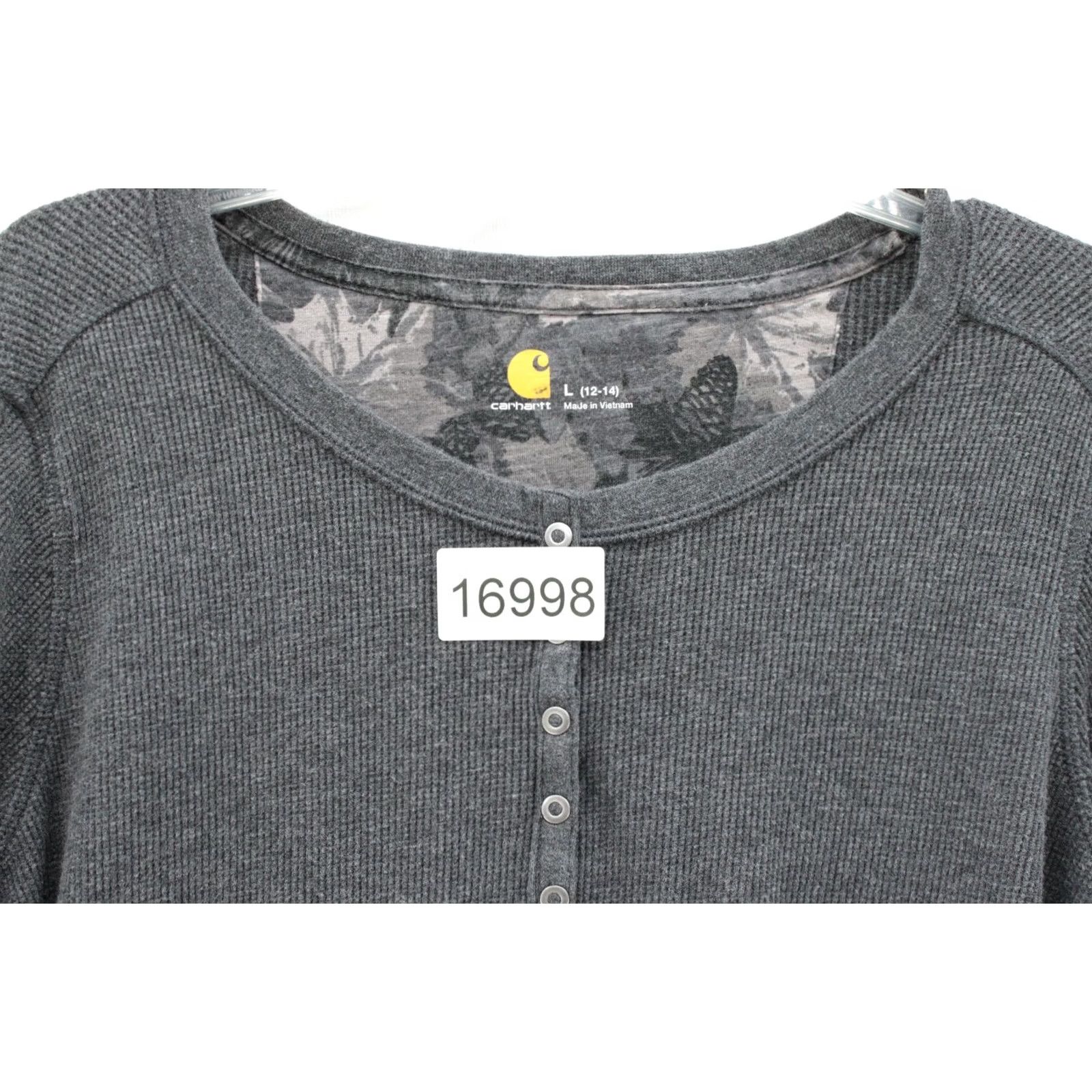 Carhartt Carhartt Henley Shirt Womens Large Gray Snaps Long Sleeve Ribbed Outdoors Size L / US 10 / IT 46 - 6 Thumbnail