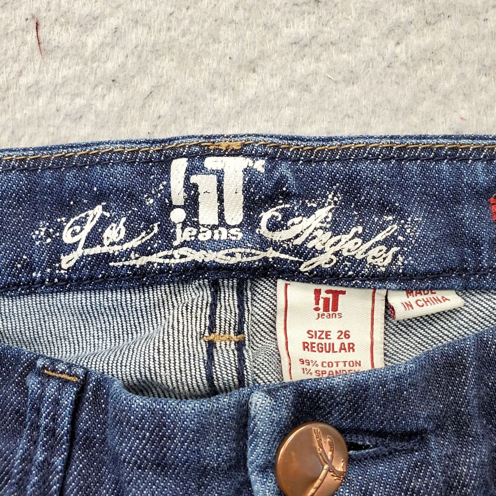 Vintage !iT Los Angeles Pepper Jeans Womens 26R Blue Denim Bootcut Faded Streetwear Size 26" / US 2 / IT 38 - 7 Thumbnail