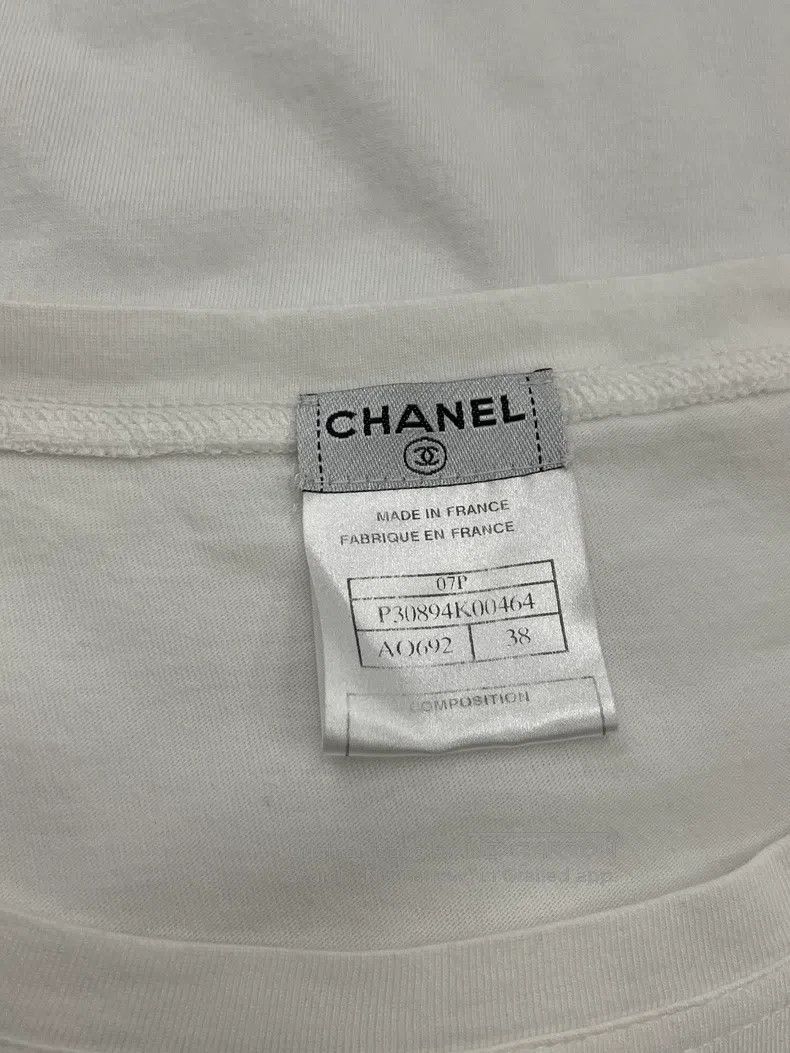 Chanel Chanel White hollow gold coin short sleeve T-shirt short s Size XS / US 0-2 / IT 36-38 - 5 Thumbnail