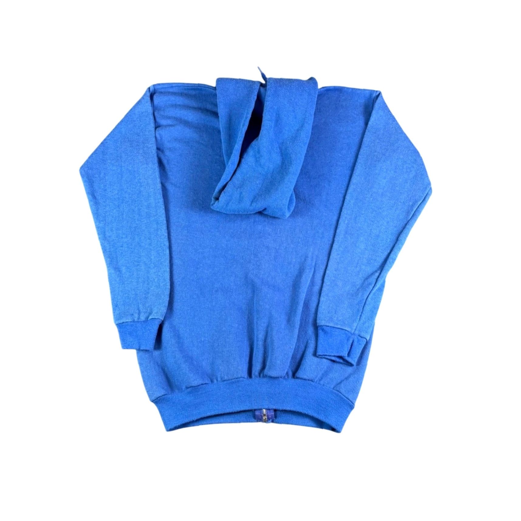 Vintage VINTAGE Blue Athletic Zip Up Hoodie Sweatshirt Men’s Medium 80s USA Full Zip Hoodie Size US M / EU 48-50 / 2 - 2 Thumbnail