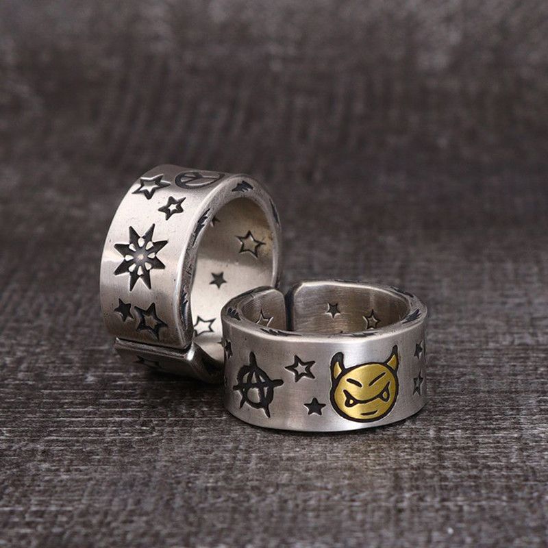 Japanese Brand Cute Smile Star Demon Ring Adjustable Size ONE SIZE - 3 Thumbnail