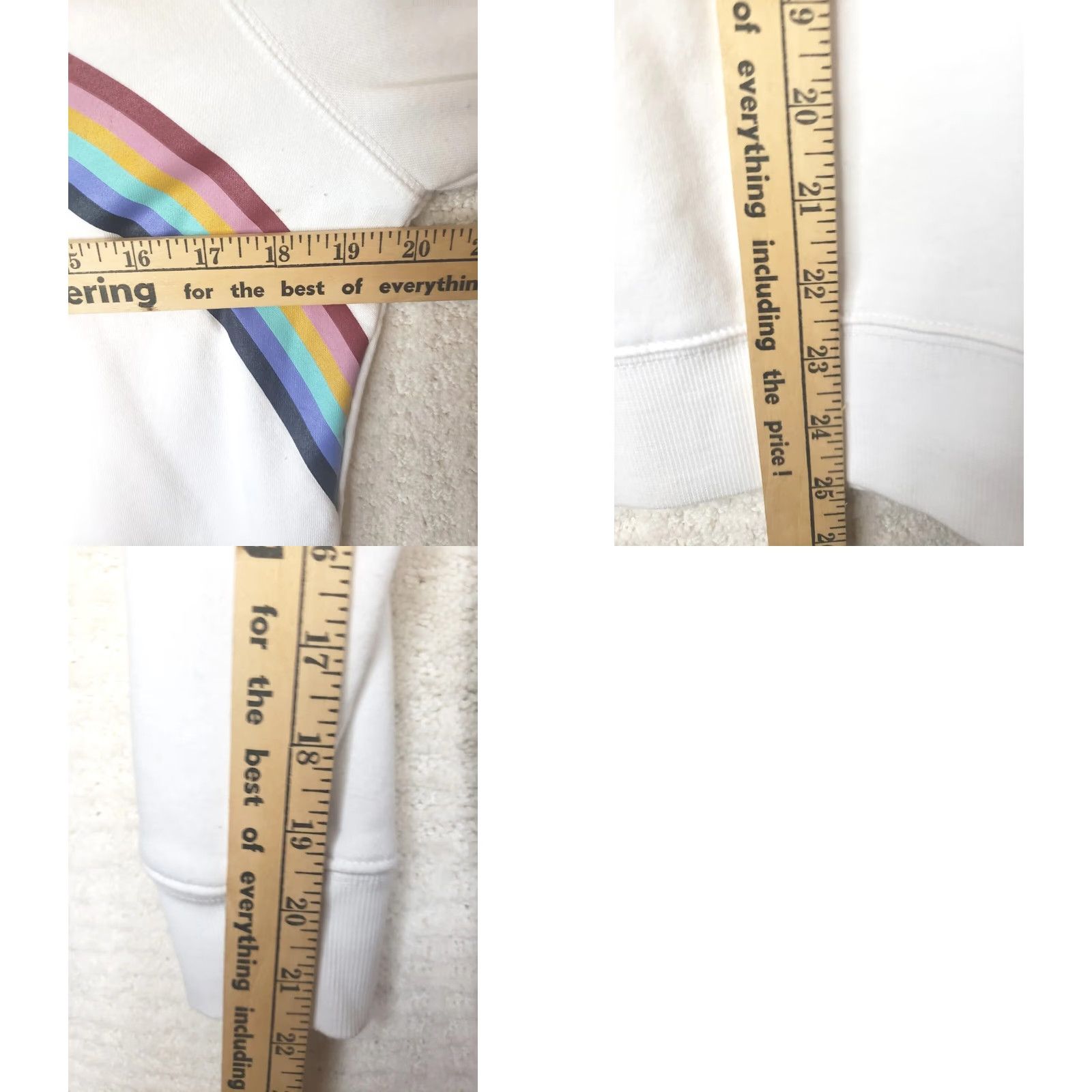 Old Navy Old Navy Sweatshirt Rainbow White Crew Neck Long Sleeve Pullover Womens S Size S / US 4 / IT 40 - 8 Thumbnail