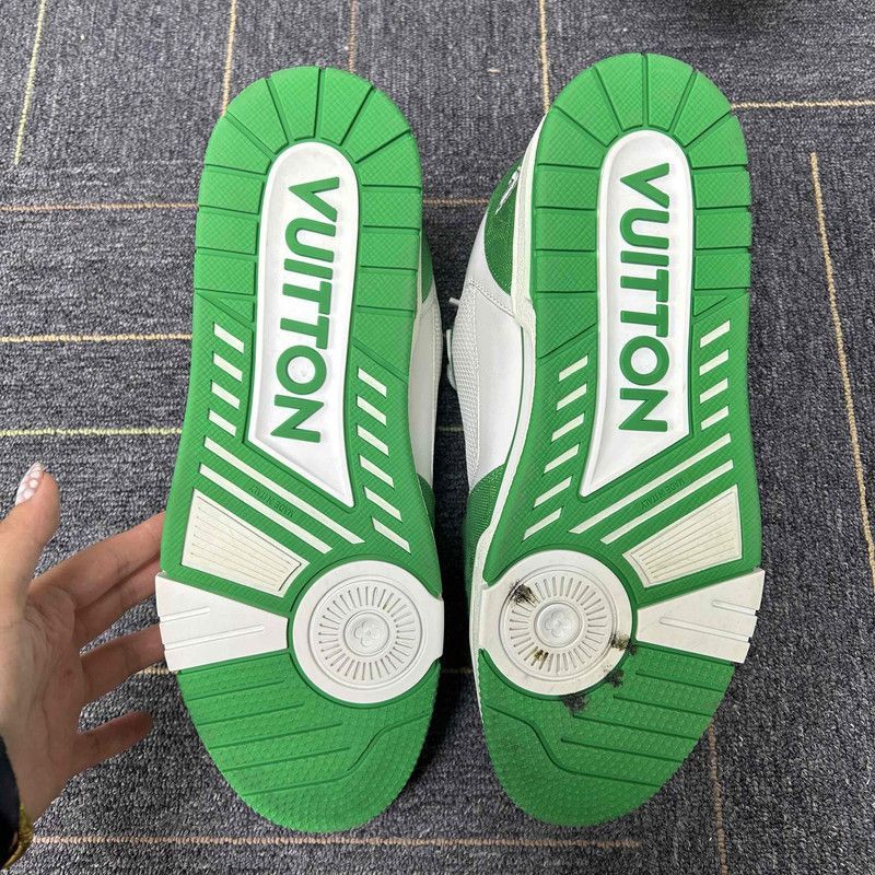 Louis Vuitton Louis Vuitton Trainer Low Top Sneakers in White Green -2508 Size US 8.5 / EU 41-42 - 4 Thumbnail