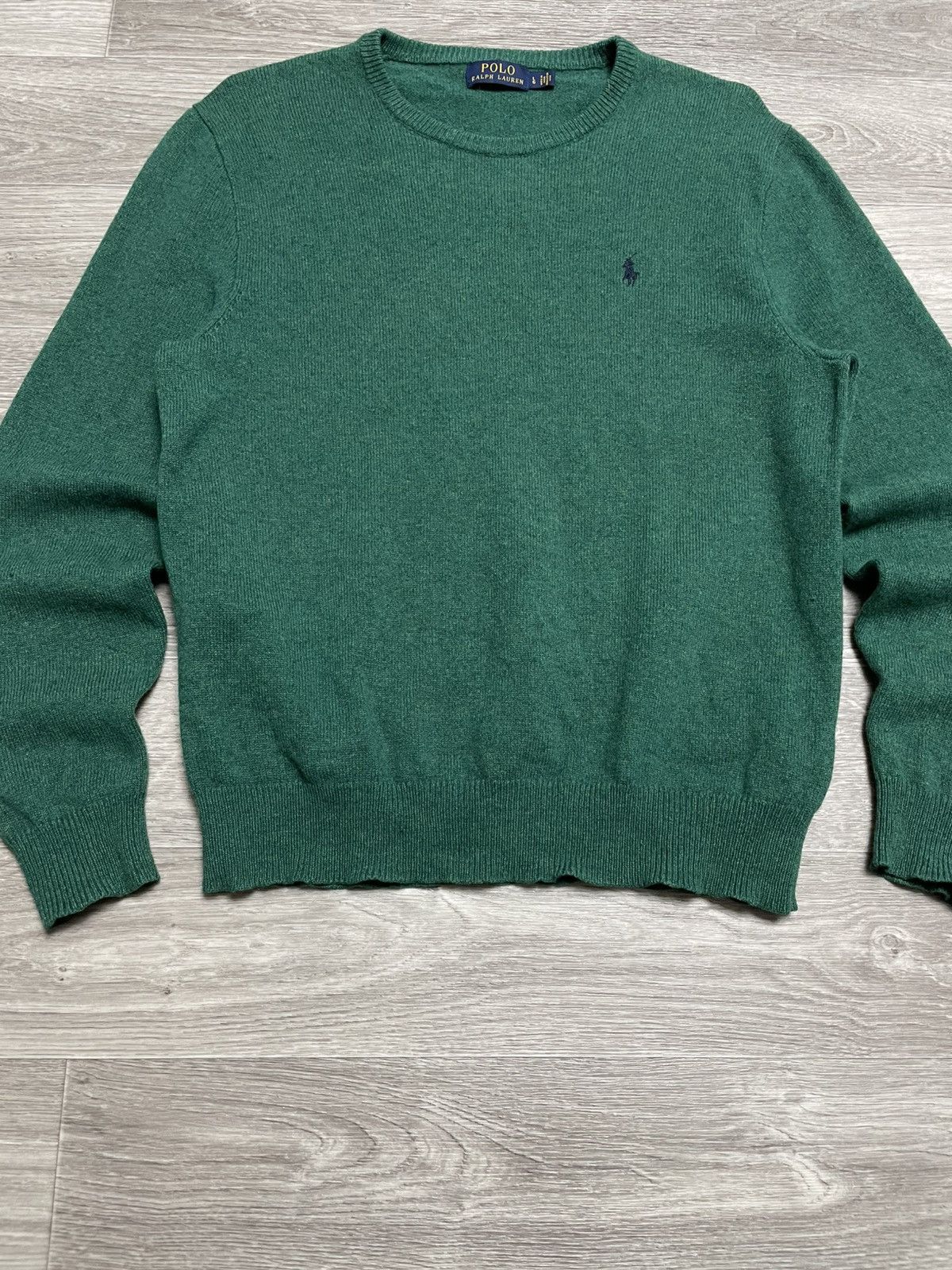 Polo Ralph Lauren Vintage Polo Ralph Lauren Green Wool Sweater Size US L / EU 52-54 / 3 - 3 Thumbnail