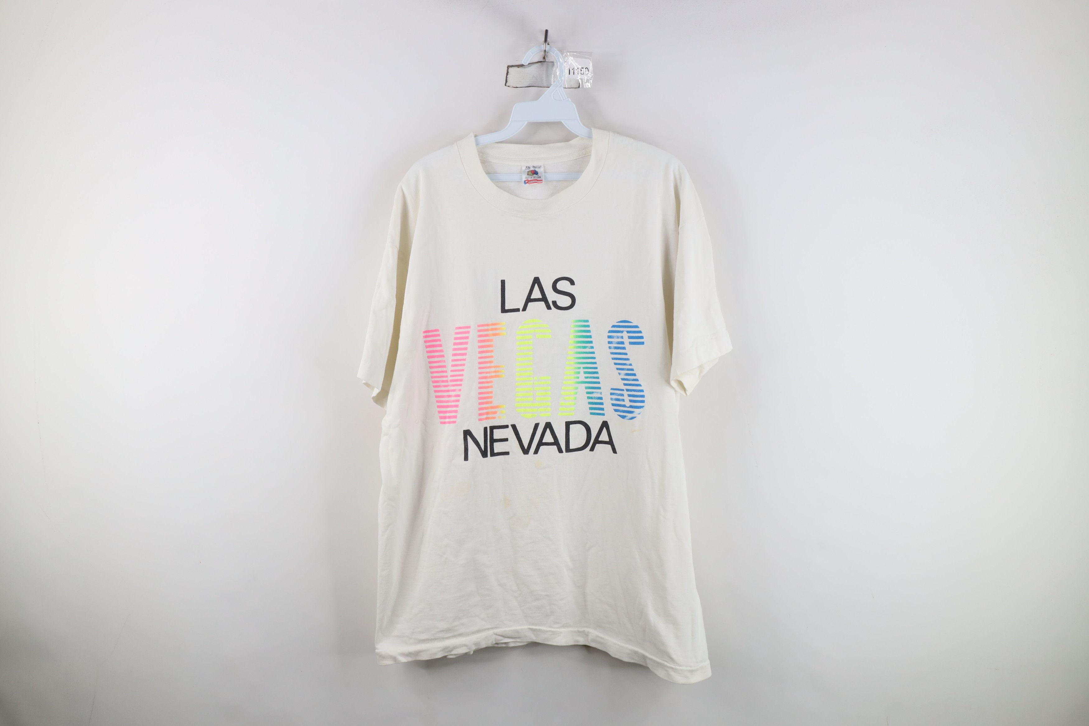 Vintage Vintage 90s Streetwear Las Vegas Nevada T-Shirt White USA Size US XL / EU 56 / 4 - 1 Thumbnail