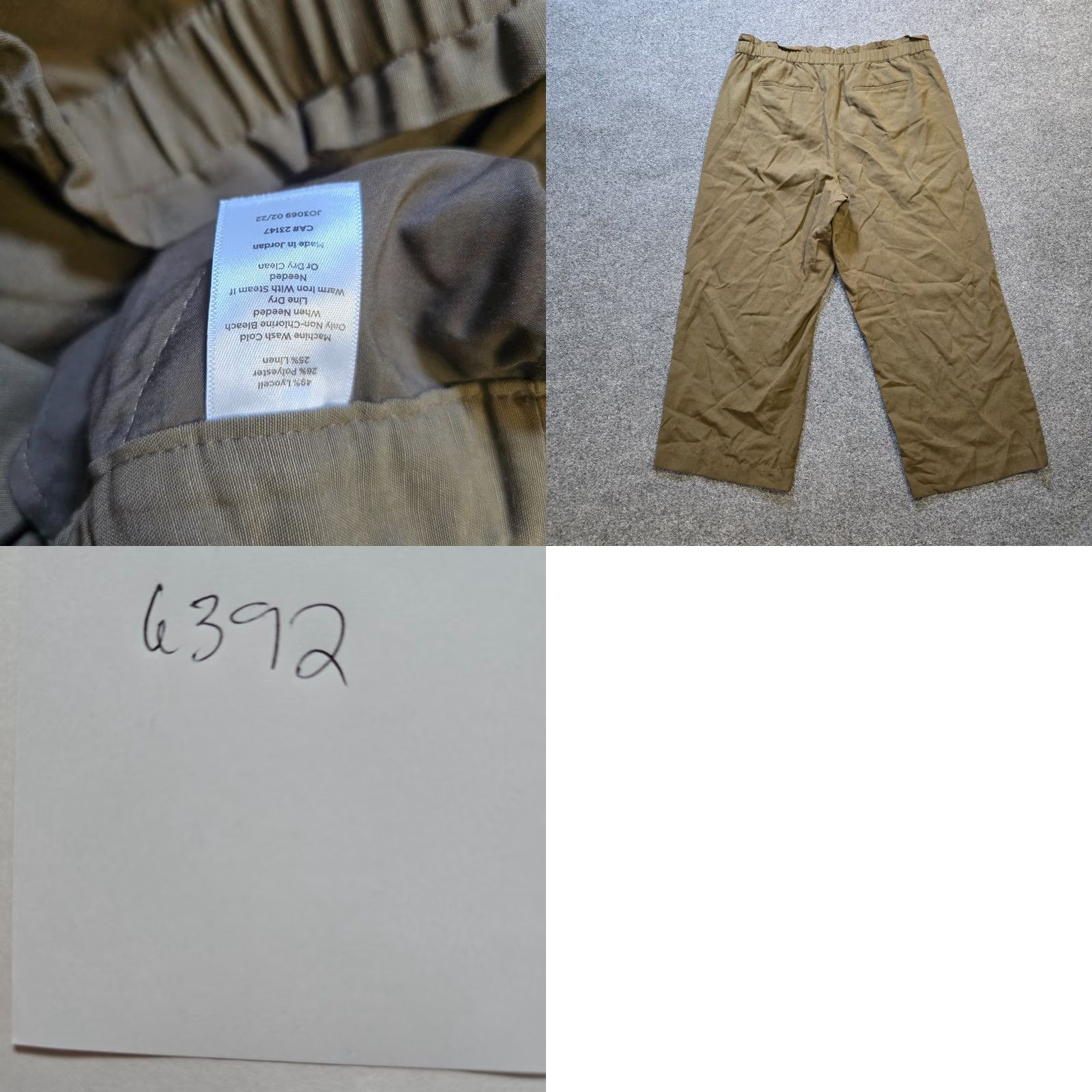 Talbots Talbots Pants Womens Large Brown Green Linen Blend Wide Leg Pull On Pockets Regular Inseam 26 in Dress Pants Mens Womens Boys Girls Size 25" / US 0 / IT 36 - 8 Thumbnail