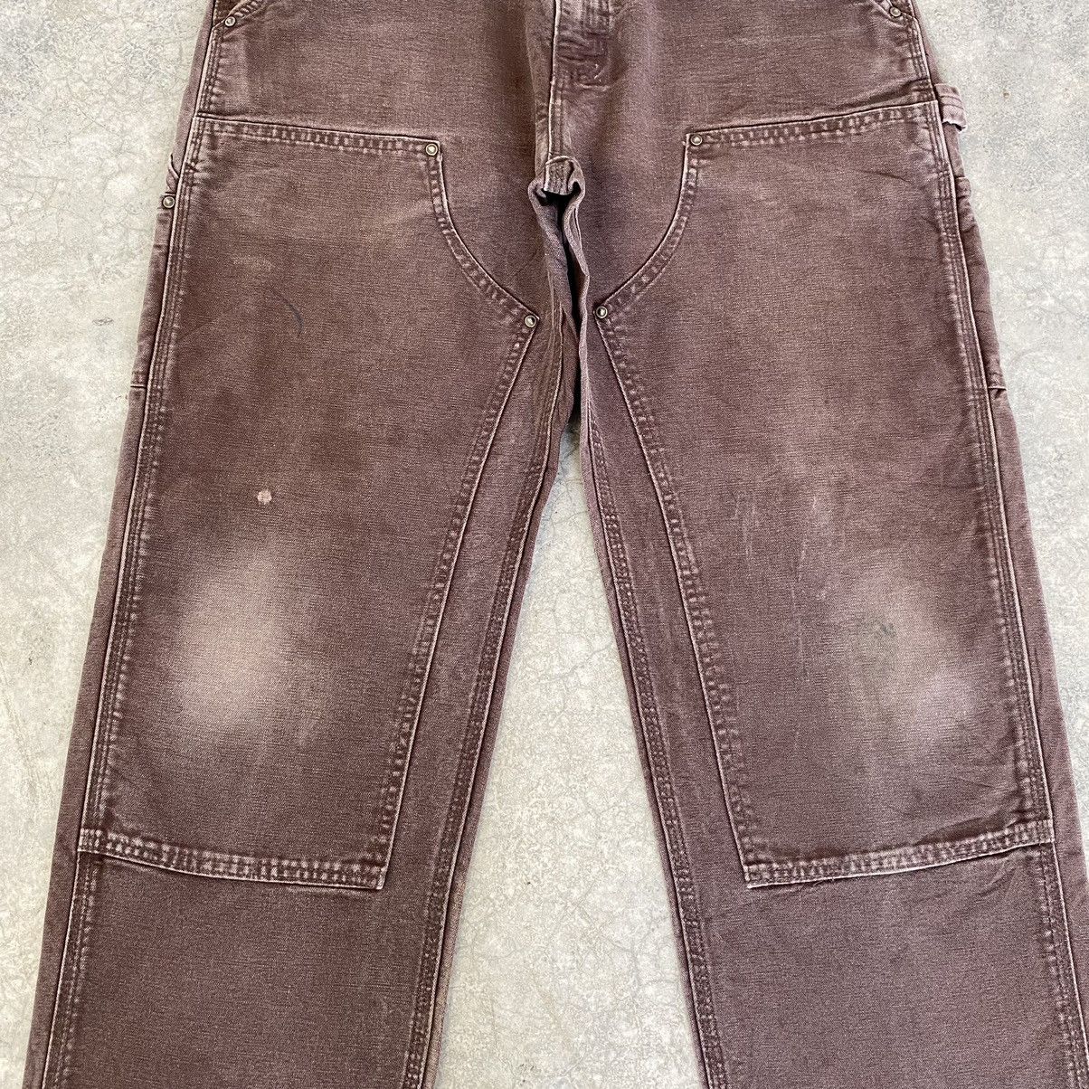Carhartt × Vintage VTG Carhartt Double Knee Faded Brown Carpenter Work Pants Size US 34 / EU 50 - 6 Thumbnail