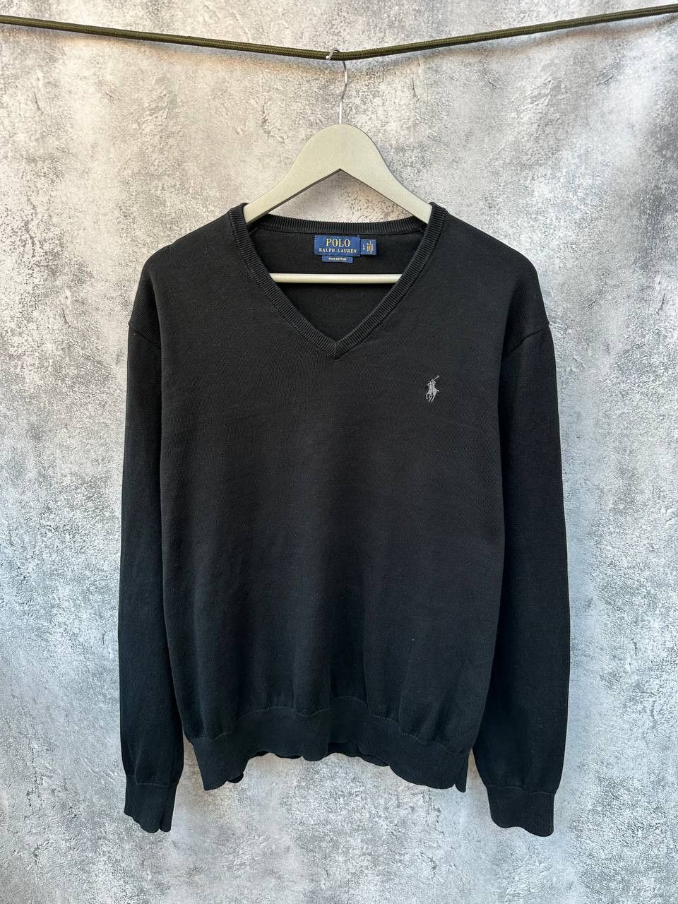 Polo Ralph Lauren Polo Ralph Lauren V-Neck Pima Cotton Sweater Black Jumper Size US L / EU 52-54 / 3 - 2 Thumbnail
