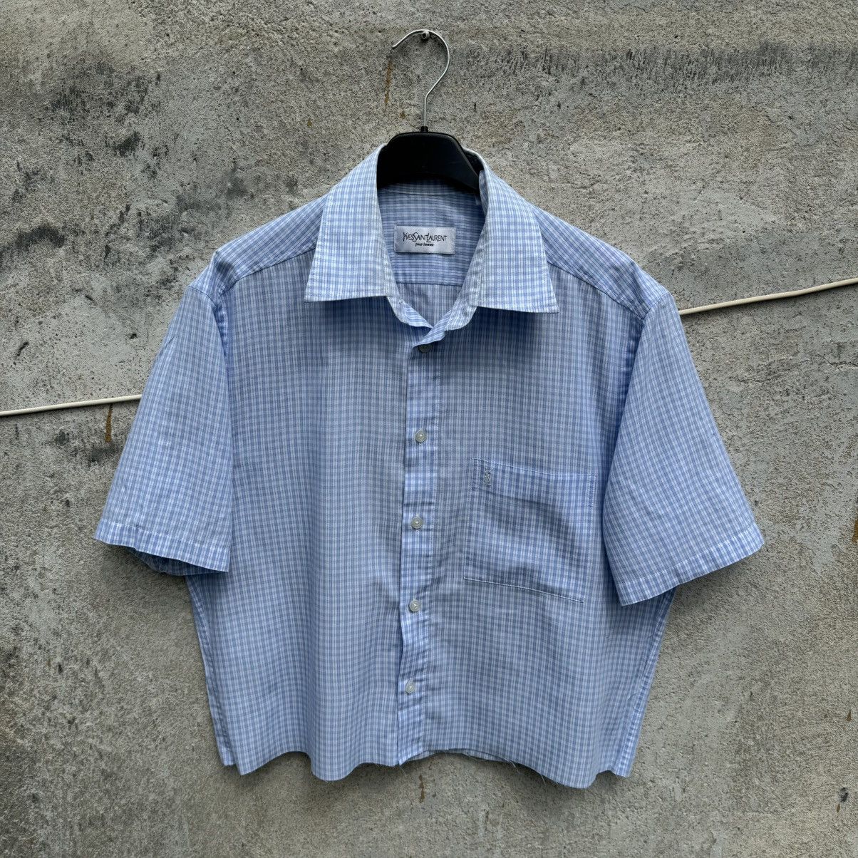 Yves Saint Laurent Yves Saint Laurent Boxy Cropped Checkered Shirt Avant Garde Size US M / EU 48-50 / 2 - 9 Thumbnail
