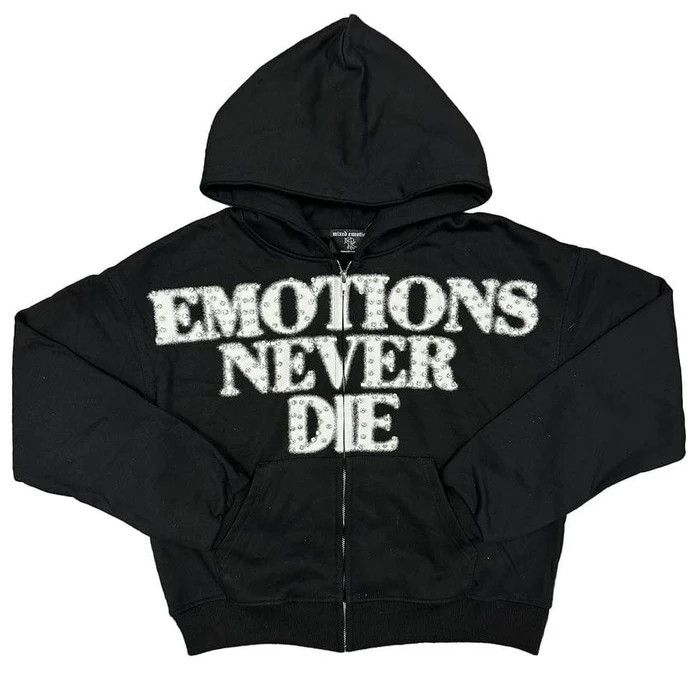 Other Mixed Emotions 'END' Black Rhinestone Hoodie Size US L / EU 52-54 / 3 - 1 Thumbnail