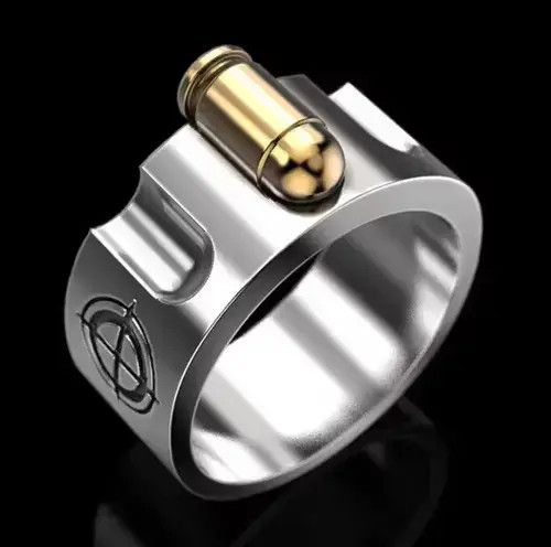 Jewelry Vintage Bullet Ring in Silver, Men's