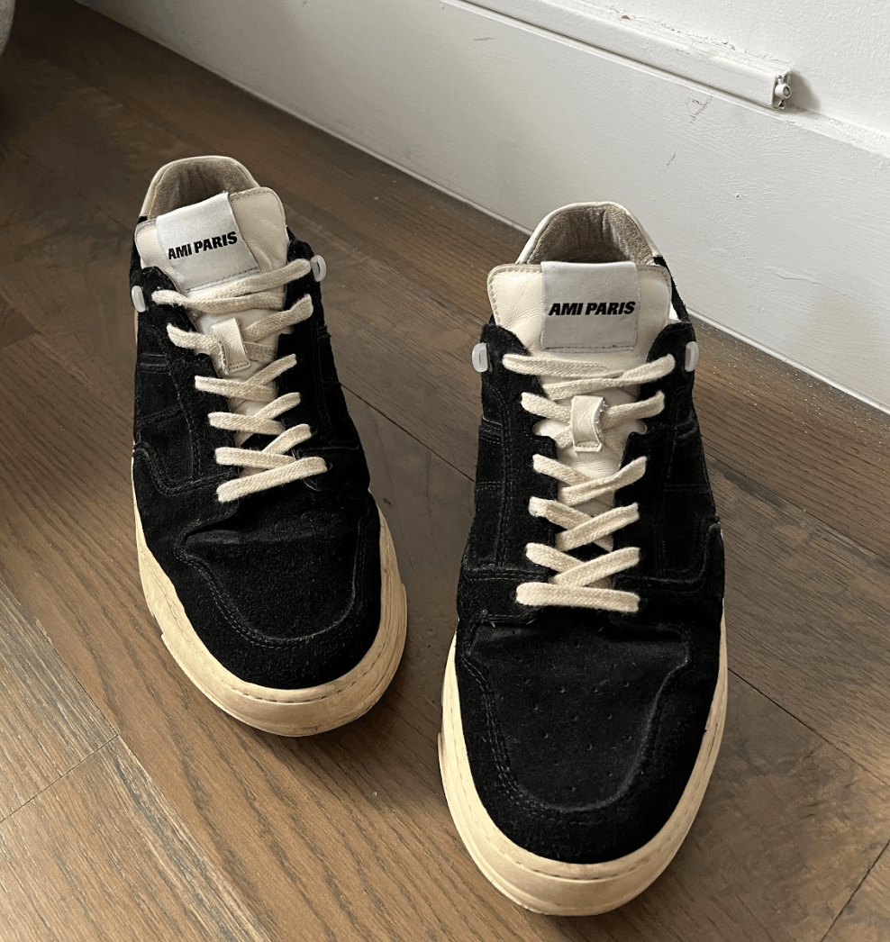 AMI Leather-Trimmed Suede Sneakers Size US 12 / EU 45 - 2 Thumbnail