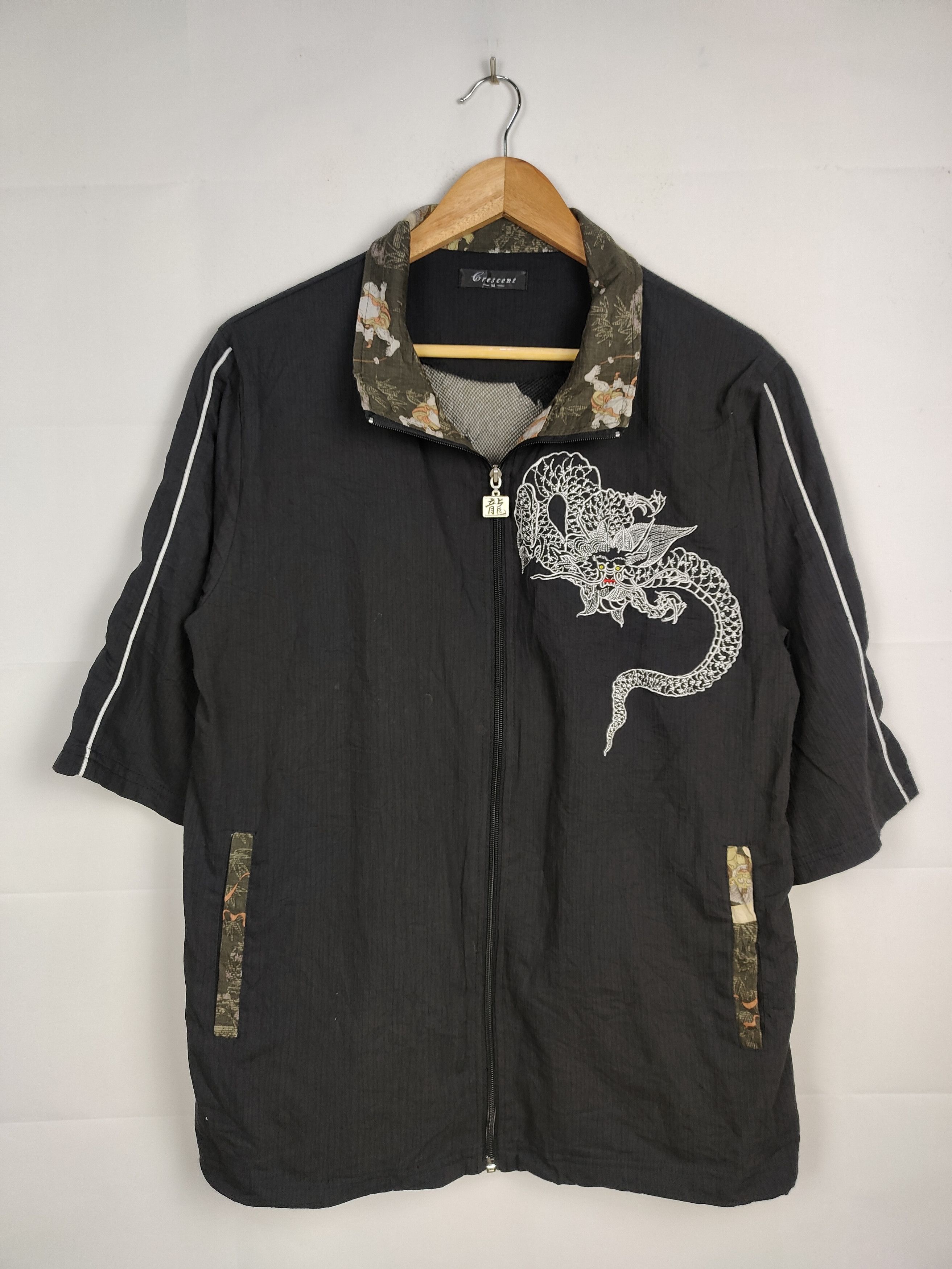 Japanese Brand Dragon Embroidery Light Zipper Jacket Size US L / EU 52-54 / 3 - 2 Thumbnail