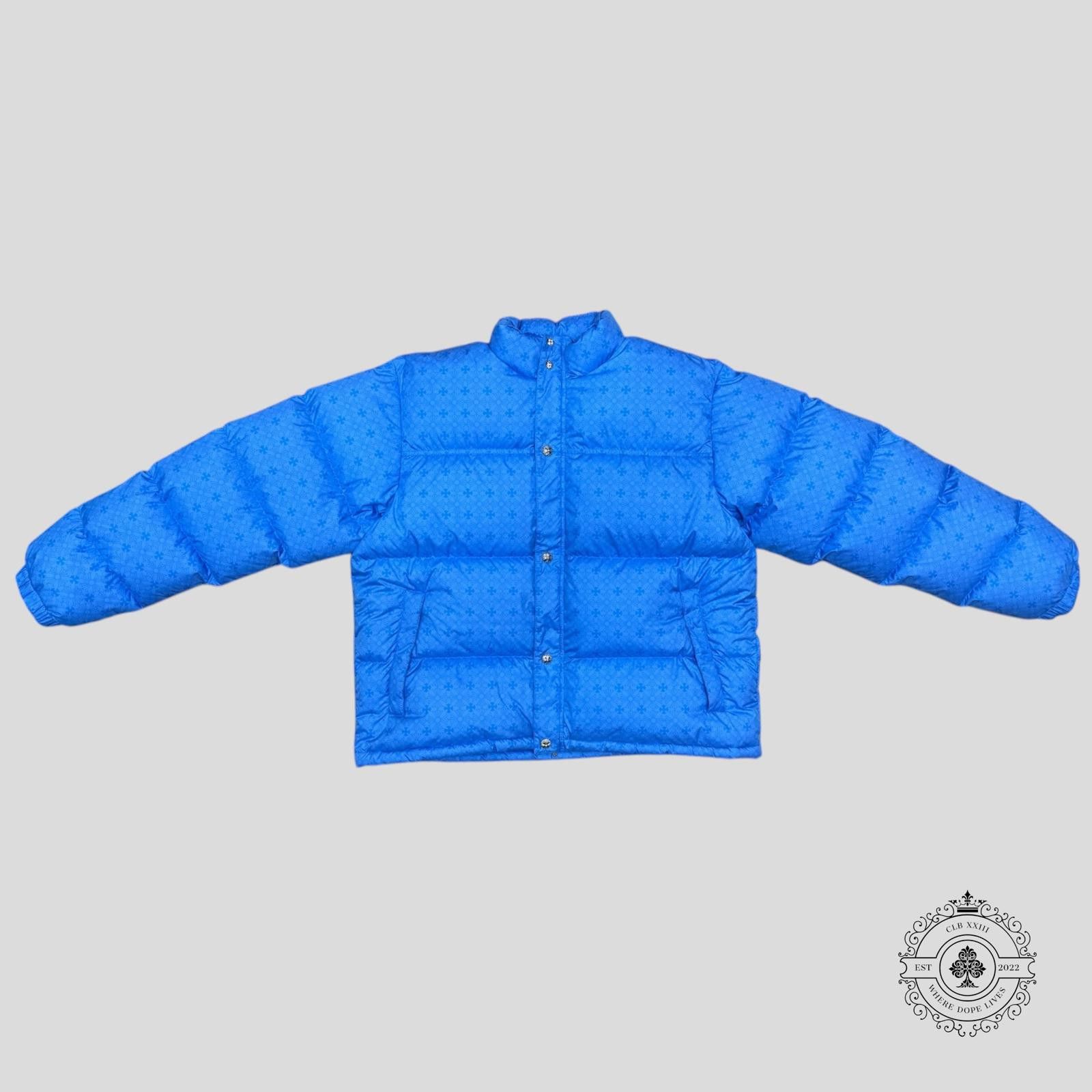 Chrome Hearts Chrome Heart Plus Pattern Puffer Jacket in Blue Size US XL / EU 56 / 4 - 1 Thumbnail