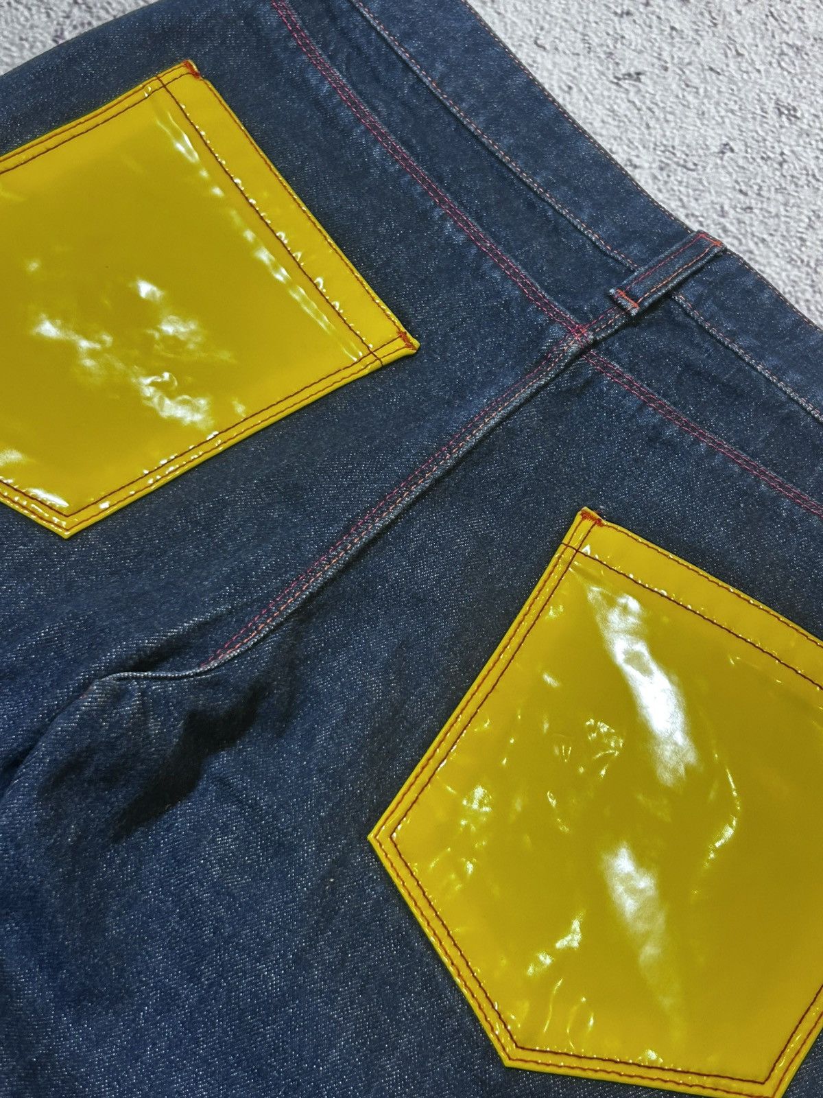 Raf by Raf Simons RAF by Raf Simons Jeans Yellow Patent Back Pockets Size US 32 / EU 48 - 13 Thumbnail
