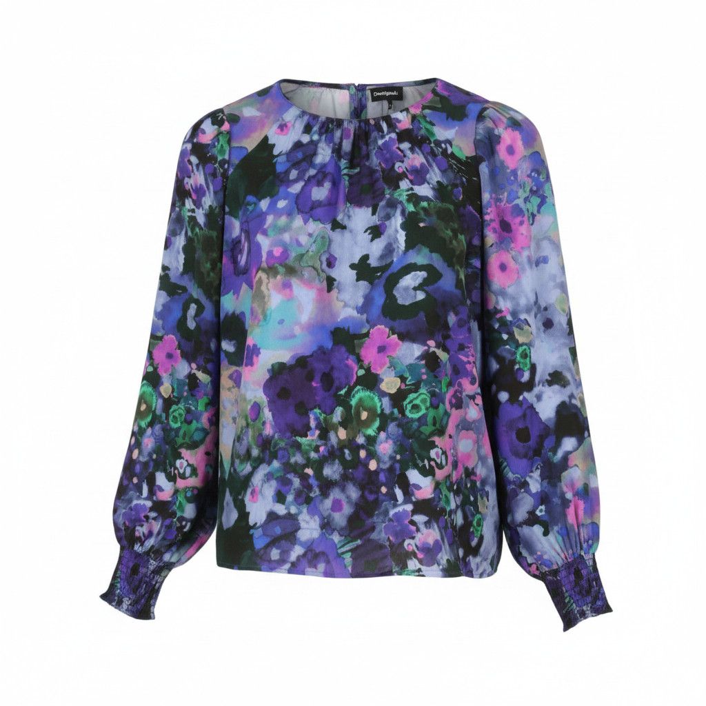 Desigual BLUS CAIRO REP S Colourful Floral Blouse 88937 Size S / US 4 / IT 40 - 1 Thumbnail