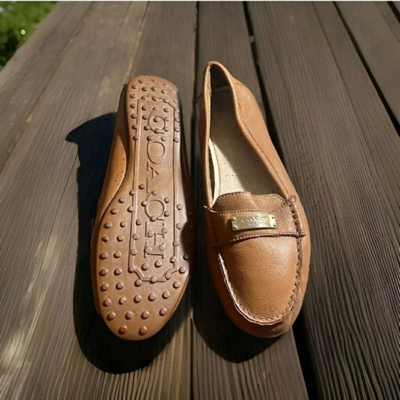Coach COACH Fredrica Tan Soft Pebbled Leather Flat Loafers Size 9 Size US 9 / IT 39 - 3 Thumbnail