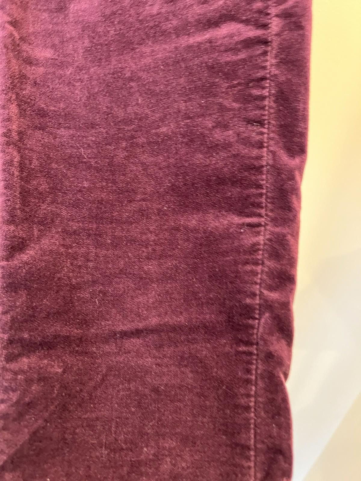 United Colors Of Benetton bebe Burgundy Velveteen Skinny Pants Size 7 Stretch USA Made Size 28" / US 6 / IT 42 - 5 Thumbnail