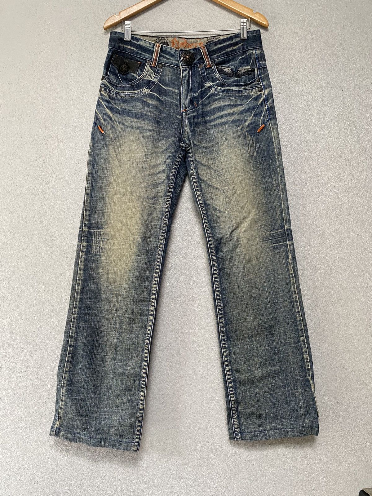 Japanese Brand Rioberra straight cut bleach jeans Size US 31 - 2 Thumbnail