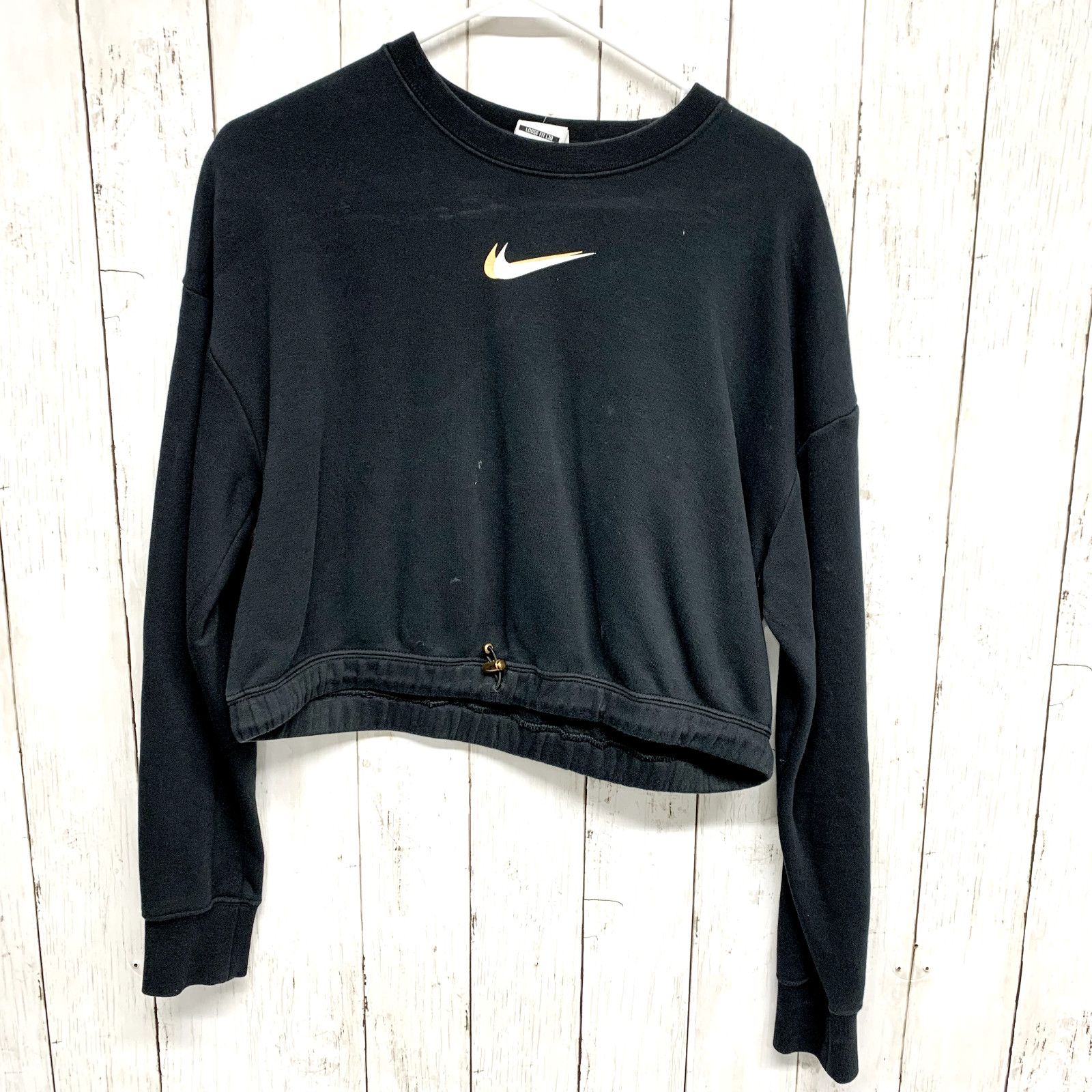 Nike Nike Sweater MD Black Long Sleeve Snatched Waisted Graphic Size M / US 6-8 / IT 42-44 - 1 Thumbnail