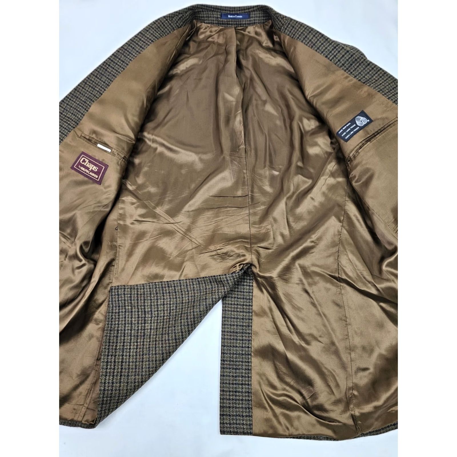 Ralph Lauren Vtg Chaps Ralph Lauren Wool Houndstooth Check Blazer Coat Men 42R Made Canada Size 42R - 7 Thumbnail