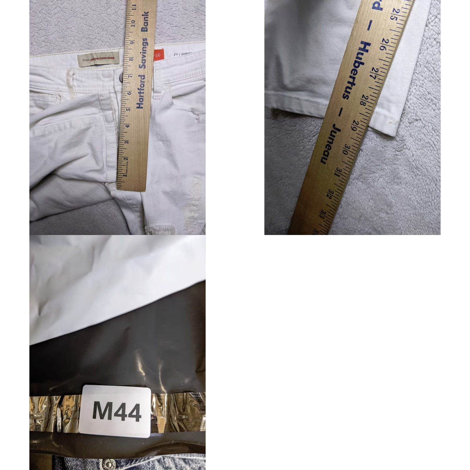 Vintage Pilcro and the Letterpress Hyphen Womens 26 2 White Jeans Skinny Patches Destroy Skinny Jeans Womens 26 White Denim Slimming Modern 90s? Size 30" / US 8 / IT 44 - 10 Thumbnail