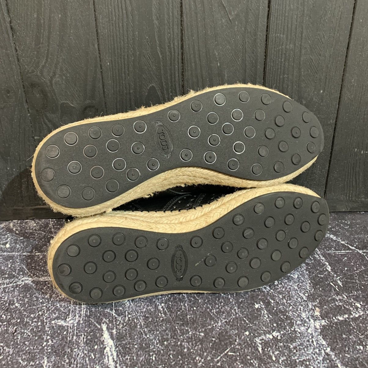 Tod's Tod’s Black Leather Sneakers With Rope Heel Size 36.5 Size US 6.5 / IT 36.5 - 8 Thumbnail