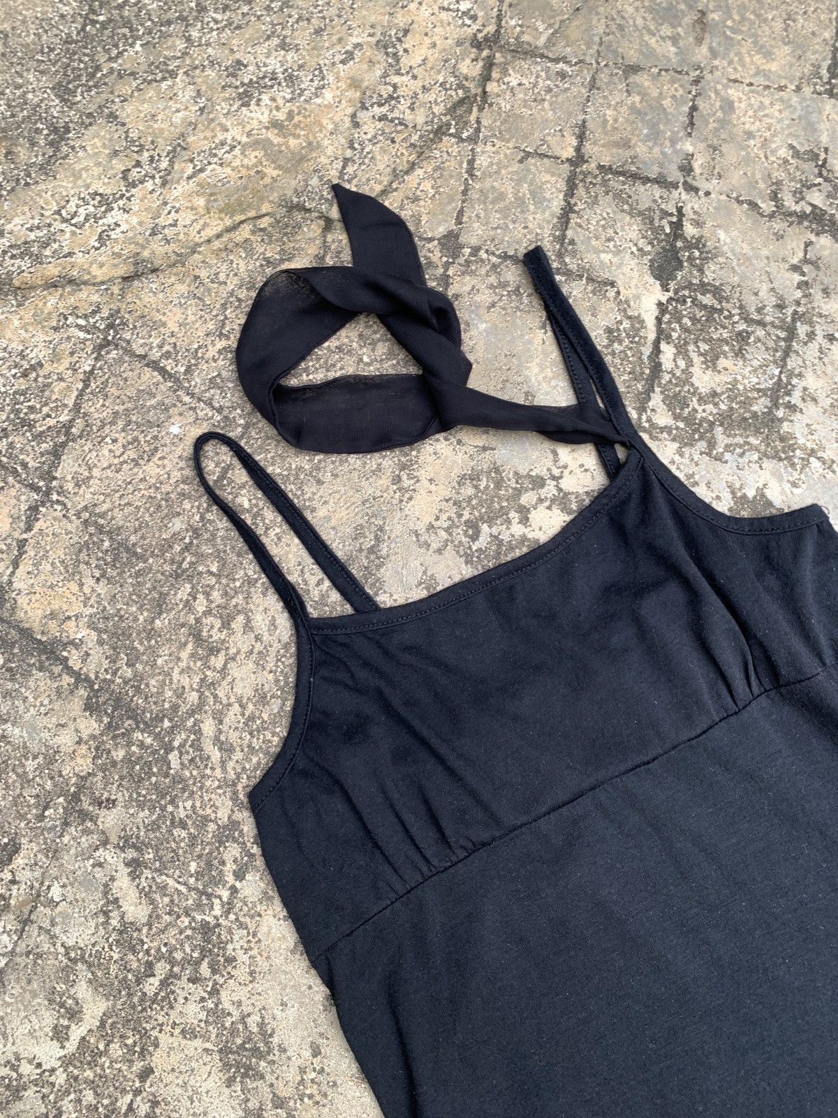 Japanese Brand y2k Lee Prest Japan Extra Neck Tie Black Tank Top Size L / US 10 / IT 46 - 4 Thumbnail