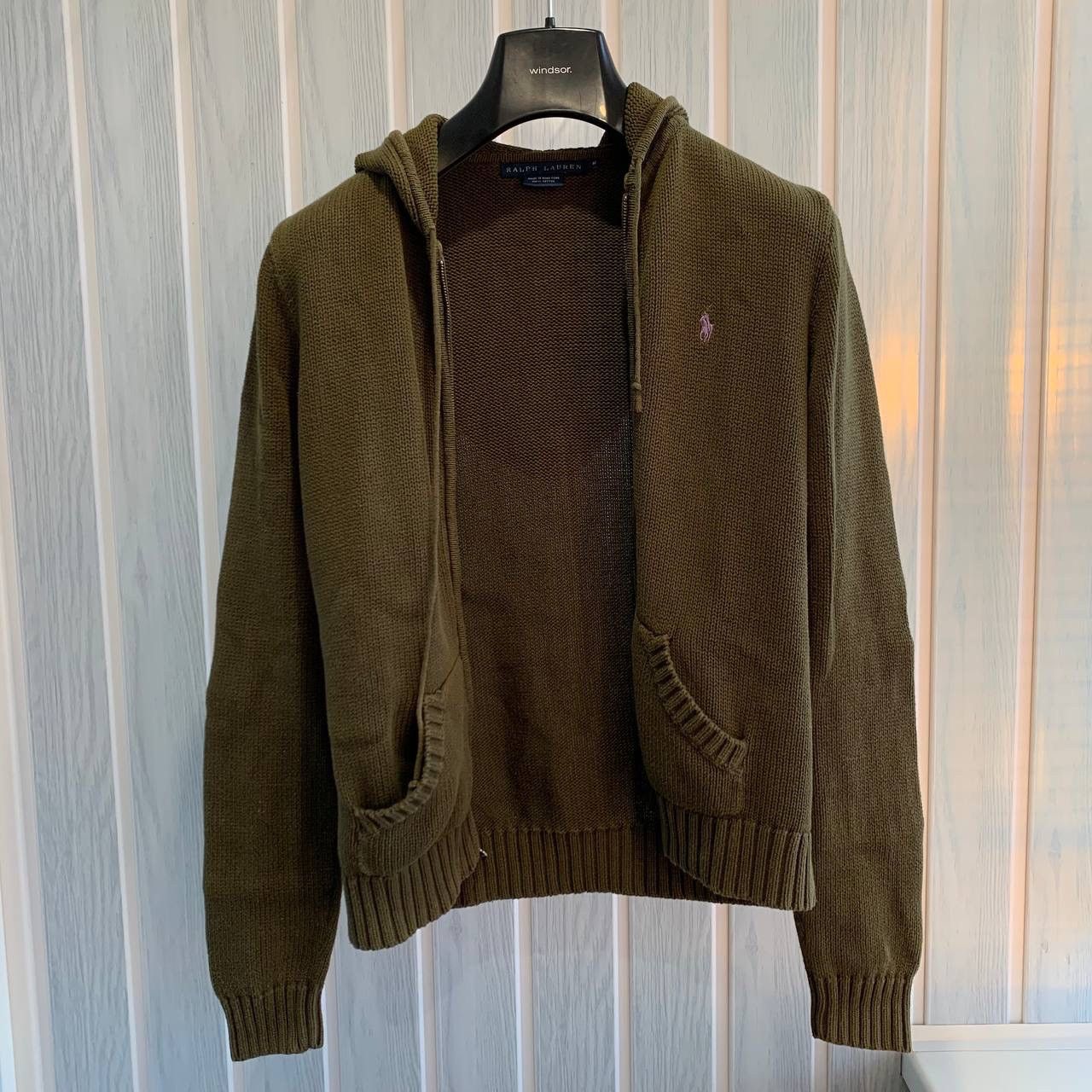 Polo Ralph Lauren × Vintage Vintage Polo Ralph Lauren Women's Green Knit Full Zip Hoodie Size S / US 4 / IT 40 - 7 Thumbnail