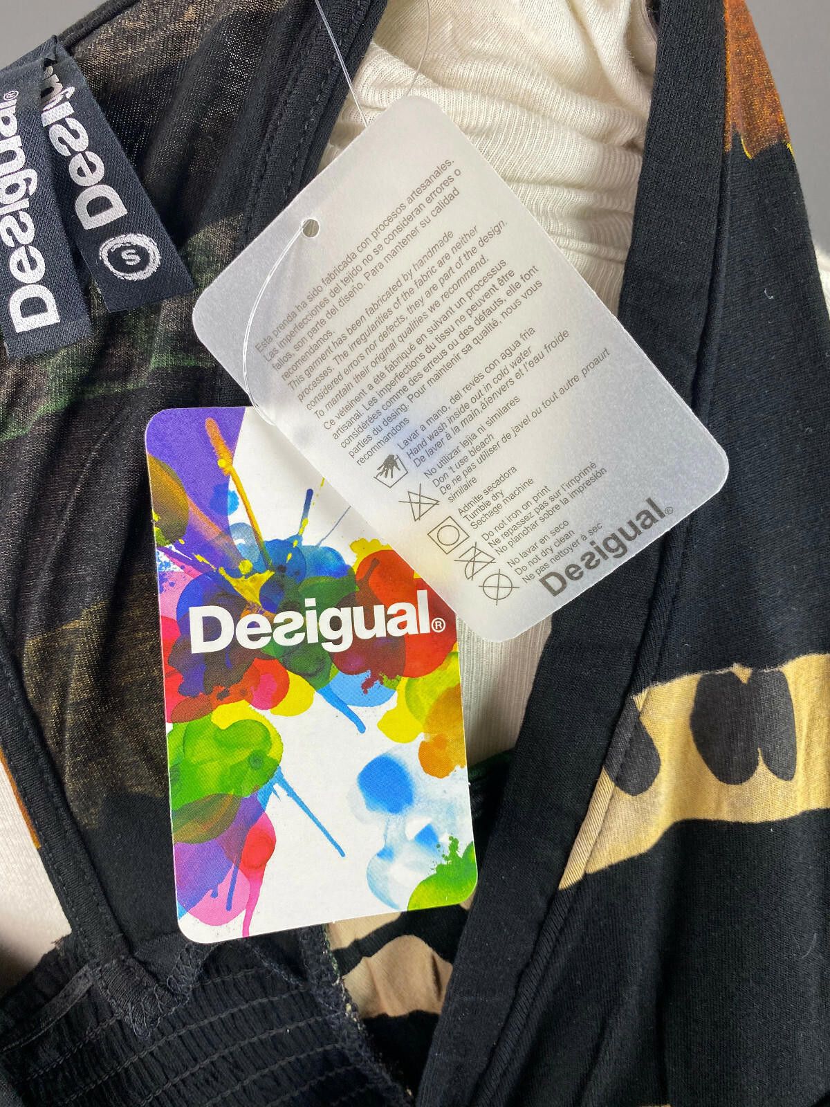 Desigual NWT Desigual Black Floral Knee Leght A-line Dress Size S Size S / US 4 / IT 40 - 9 Thumbnail