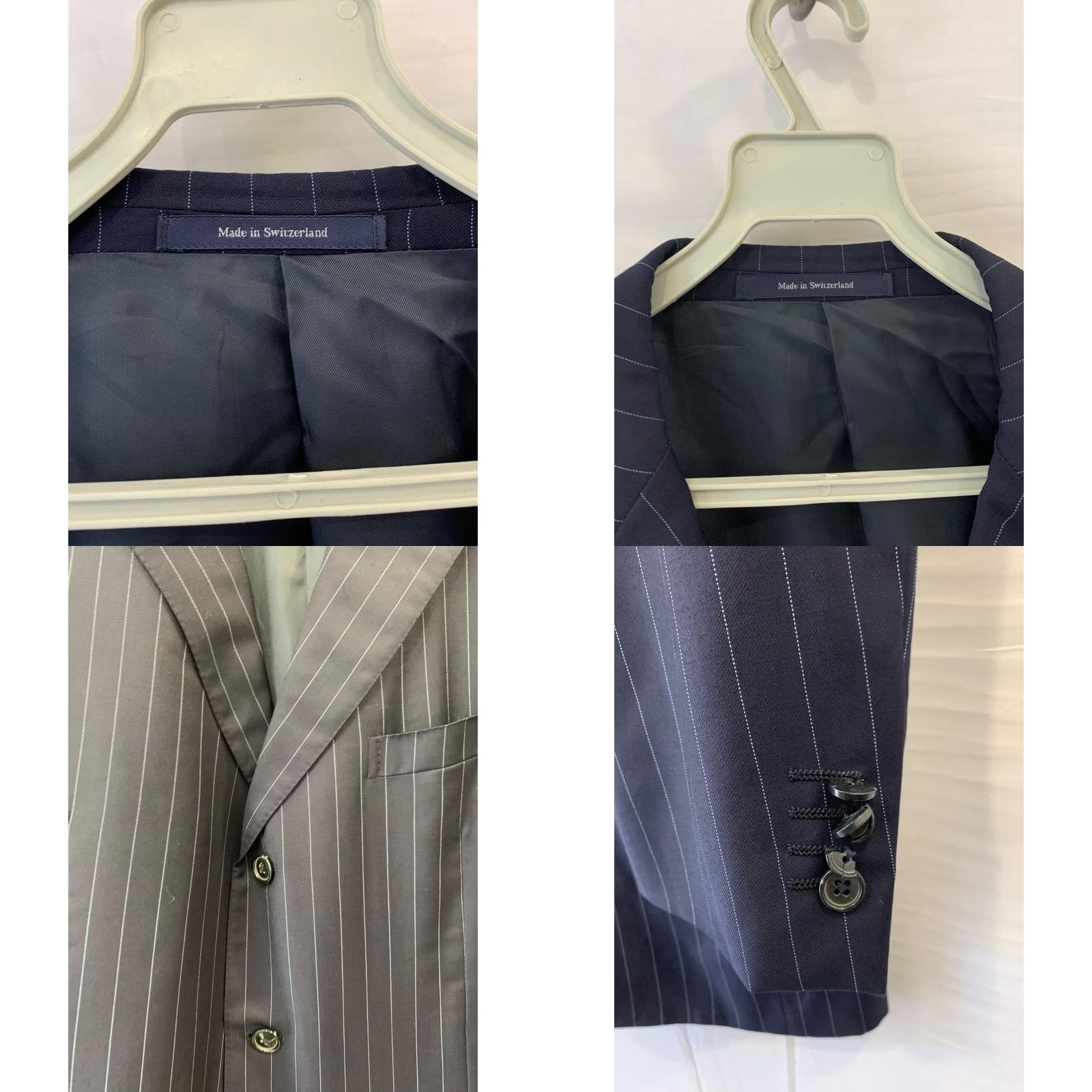Ermenegildo Zegna VINTAGE Ermenegildo Zegna Blazer 46R Su Misura Trofeo Pinstripe Navy Switzerland 2 Piece Mens Size 46R - 8 Thumbnail
