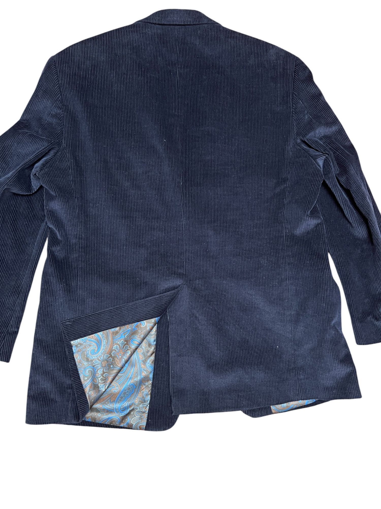 Lauren Ralph Lauren Ralph Lauren Navy Corduroy Sport Coat Paisley Sz 46 VTG Size 46R - 3 Thumbnail