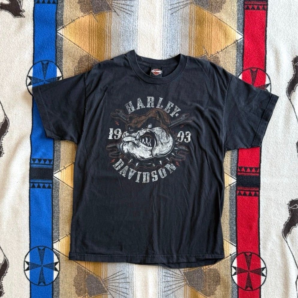 Harley Davidson Harley Davidson Men’s T-Shirt Size L Black Short Sleeve Biker Motorcycle Bulldog 2020s Regular Size US L / EU 52-54 / 3 - 2 Thumbnail