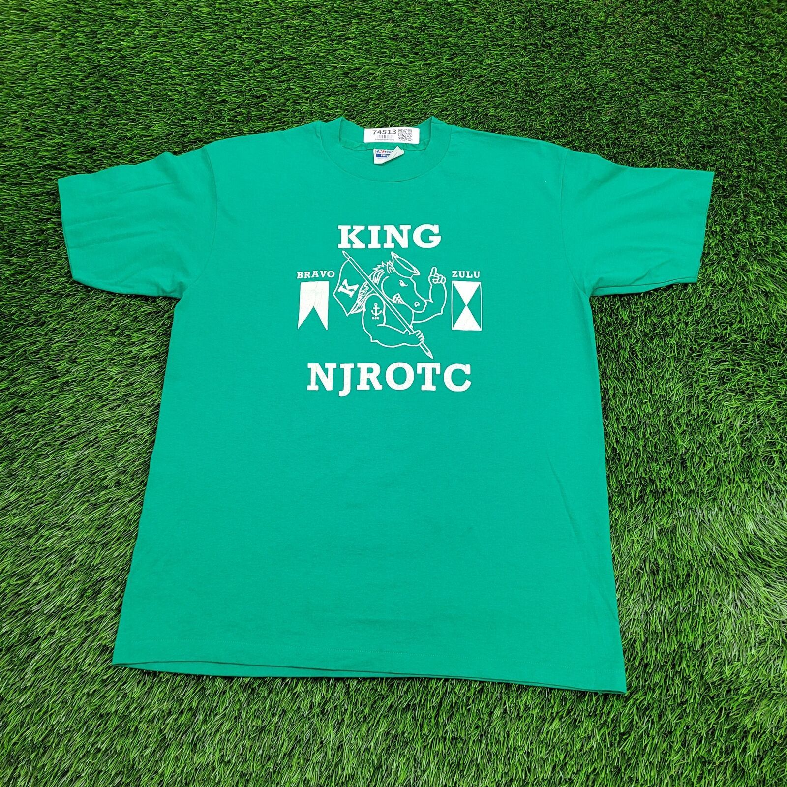 Hanes Vintage 80s New-Jersey ROTC Shirt M/L 20x26 Green Size US L / EU 52-54 / 3 - 1 Thumbnail