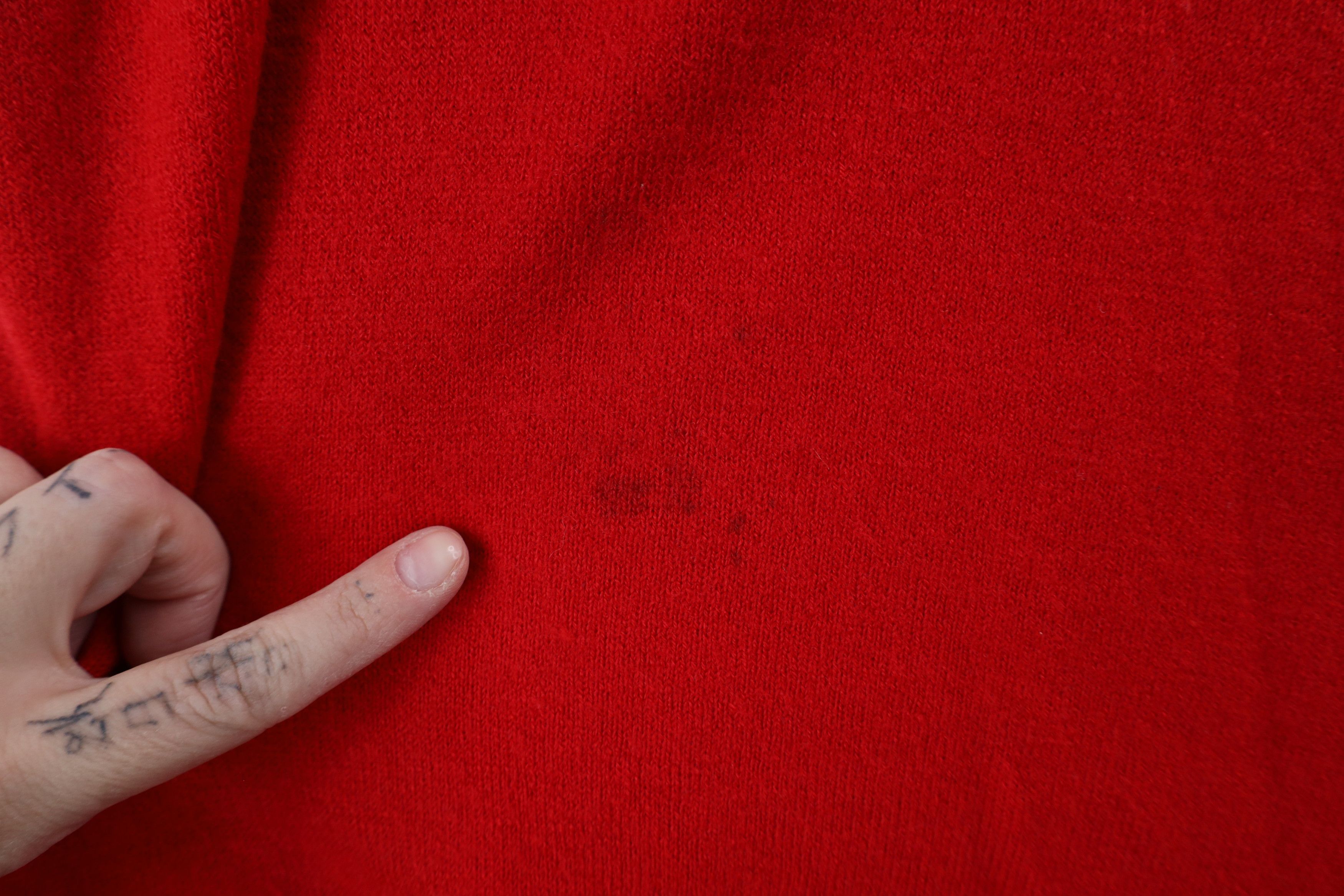 Christian Dior Monsieur × Vintage Vintage 90s Christian Dior Out Knit V-Neck Sweater Red USA Size US XL / EU 56 / 4 - 6 Thumbnail