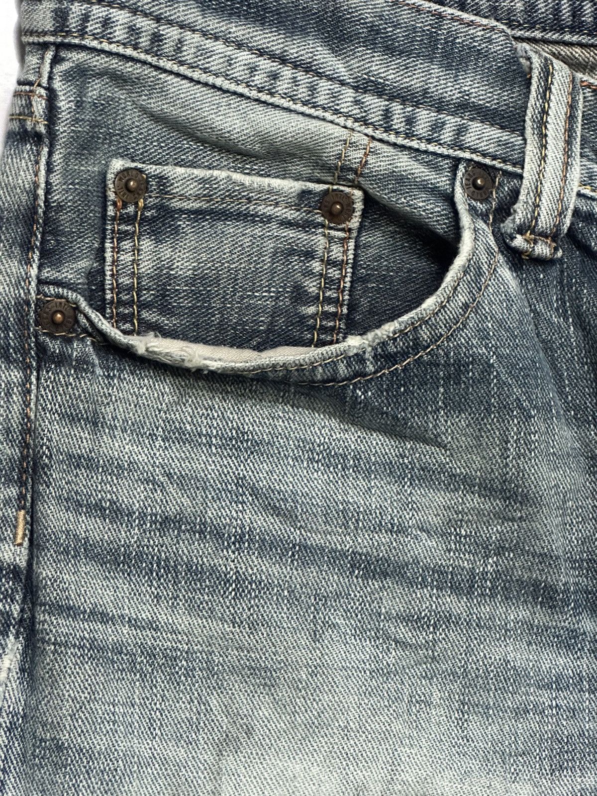 Japanese Brand GILHEART Distressed Japan Denim Straight Jeans With Faded Size US 33 - 5 Thumbnail