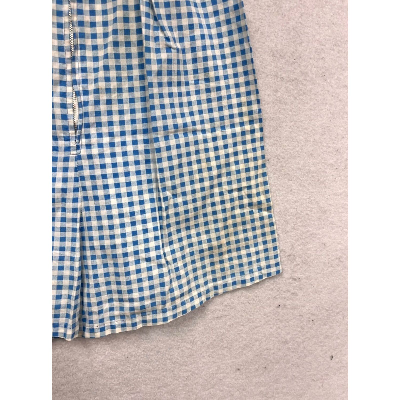 Vintage Vintage-Style Blue White Gingham Romper Womens Medium Sleeveless #638A Size 32" / US 10 / IT 46 - 4 Thumbnail