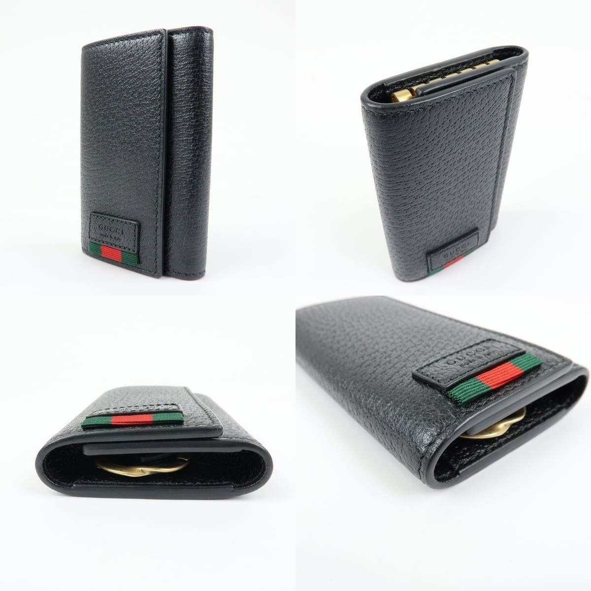 Gucci Gucci Sherry Line 6 Ring Key Holder Calfskin Black Size ONE SIZE - 3 Thumbnail