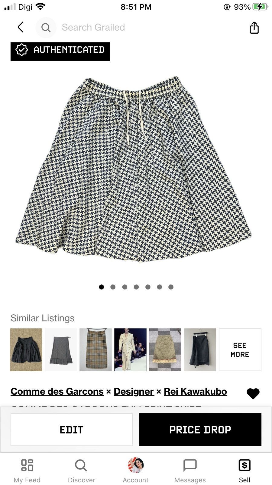 Comme des Garcons COMME DES GARCONS FULLPRINT OVERSIZED SKIRT #7910-189 Size 35" - 8 Thumbnail