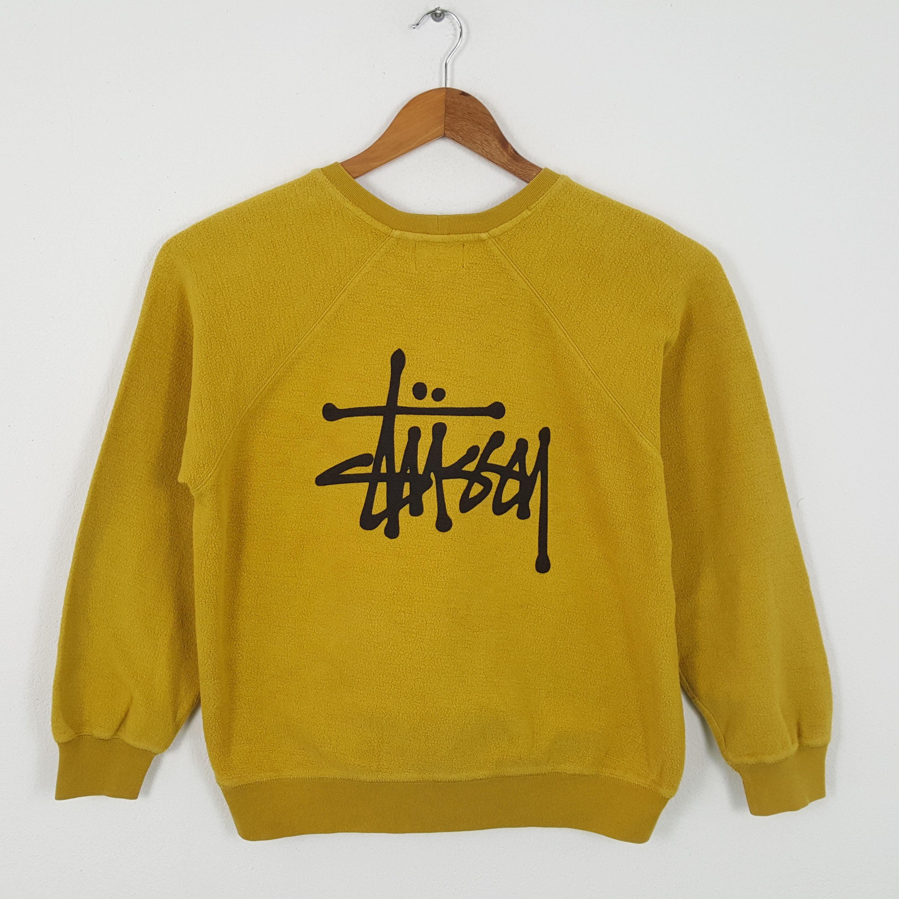 image of Stussy Streetwear Skateboard Style Sweatshirts in Gold, Men's (Size Large)