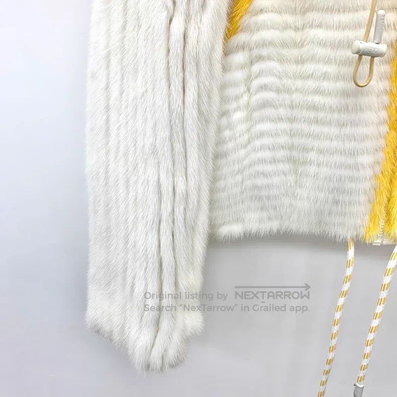 Fendi Fendi White Hooded Zip Long Sleeve Dual-Wear Mink Fur Jack Size XXS / US 00 / IT 34 - 8 Thumbnail