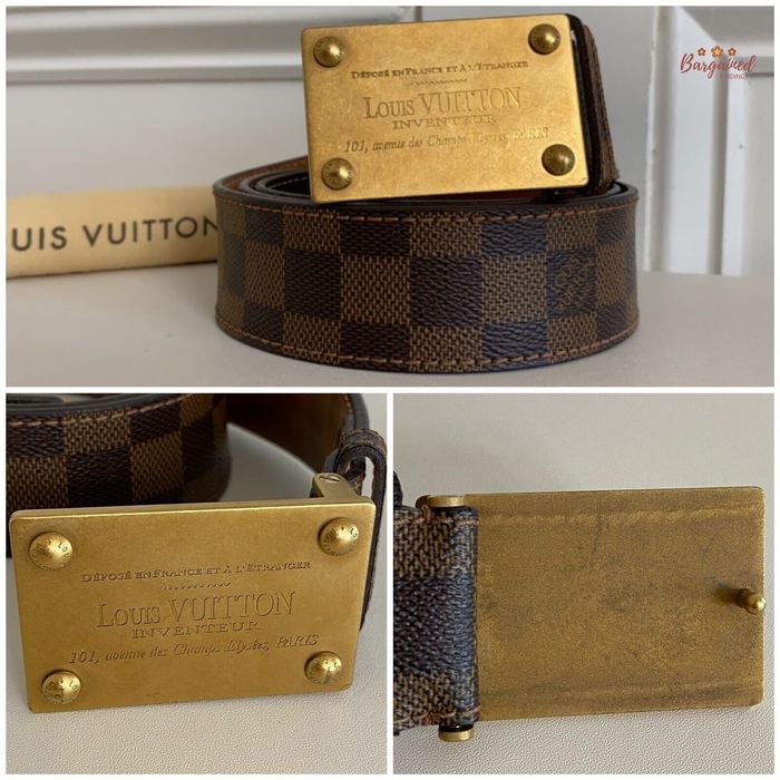 Buy Pre-owned & Brand new Luxury Louis Vuitton Damier Ebene Inventeur  Canvas Belt Online